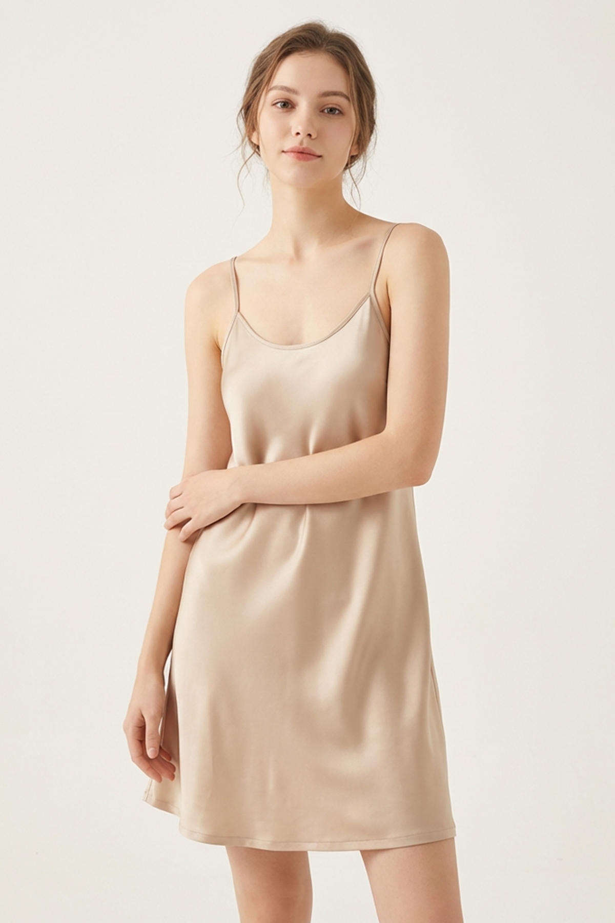 BLS | Satin Short Length Dress | Misty Beige | Best Price in Pakistan original skincare product Pakistan