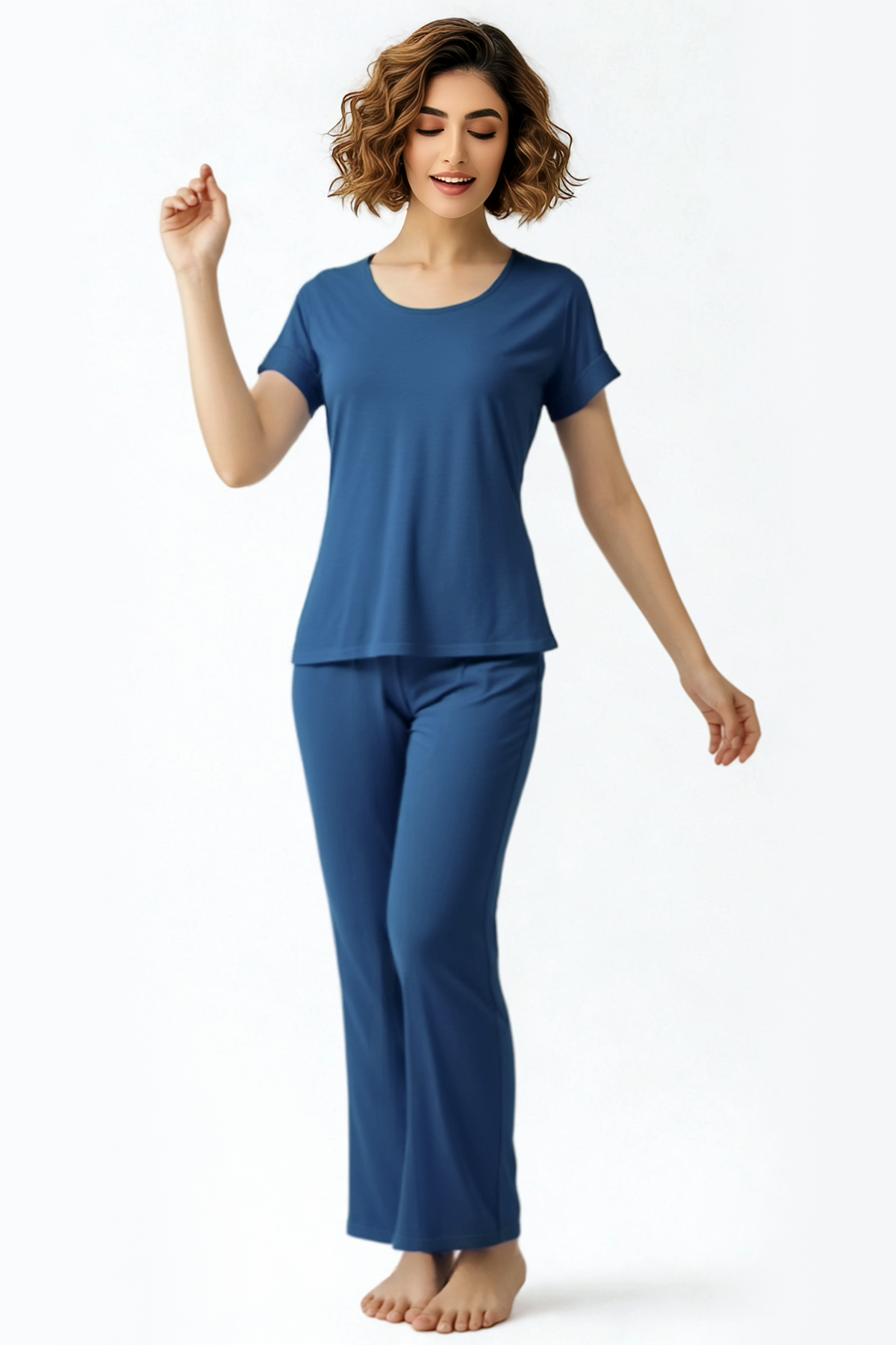 BLS | Seren Viscose Pajama Set | Teal Blue | Best Price in Pakistan original skincare product Pakistan