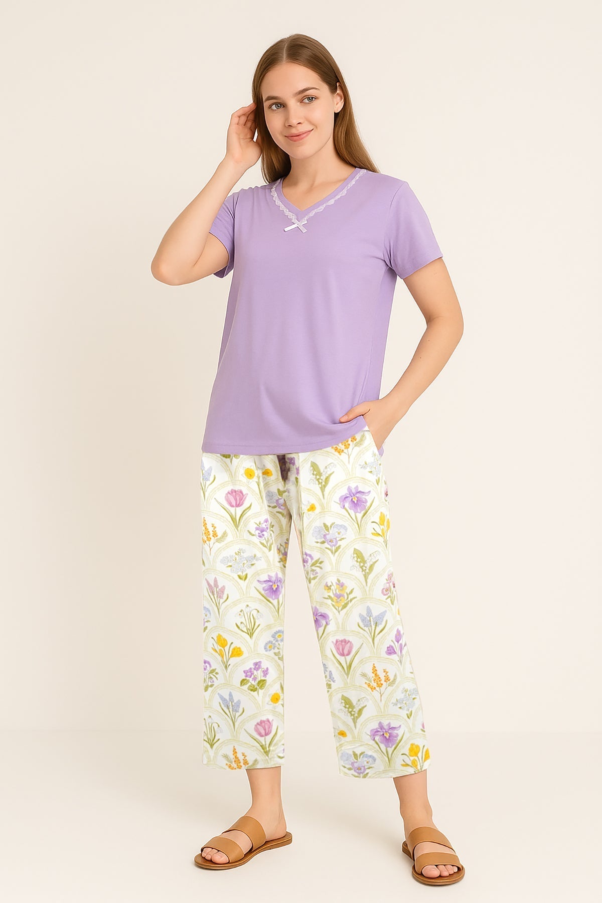 BLS | Violet Viscose Pajama Set | Best Price in Pakistan original skincare product Pakistan