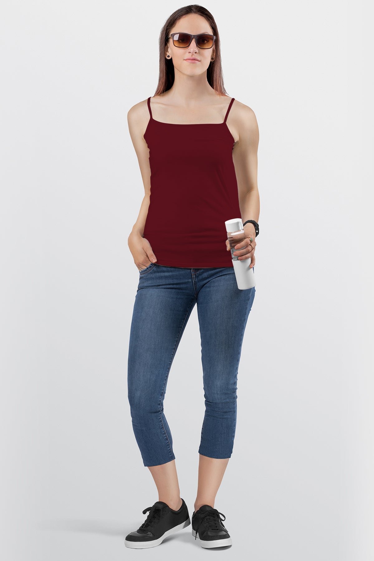 BLS | Colleen Stretchable Cotton Camisole | Bordo | Best Price in Pakistan original skincare product Pakistan مرکزی تصویر