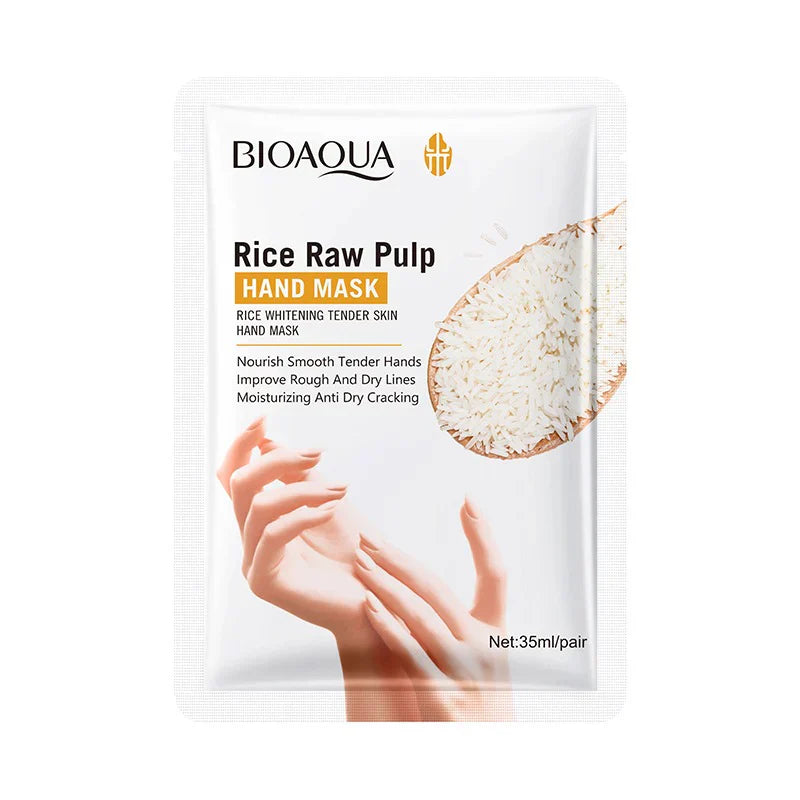 Bio Aqua Rice Raw Pulp Hand Mask 35G | Best Price in Pakistan original skincare product Pakistan