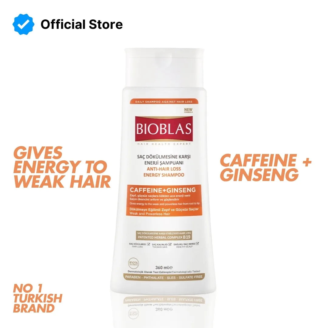Bioblas Anti-Hair Loss Energy Shampoo (Caffeine + Ginseng) | 360ml | Best Price in Pakistan original skincare product Pakistan