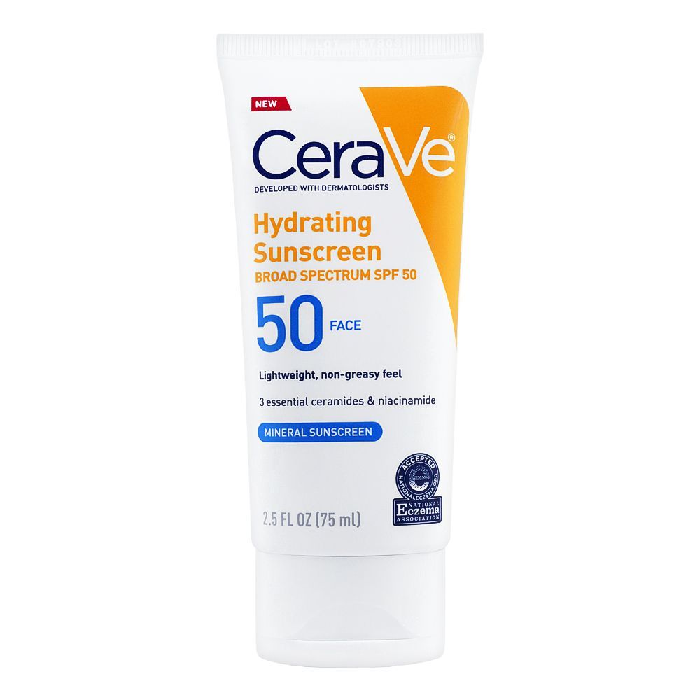 CeraVe | Hydrating Mineral Sunscreen SPF 50 | 75ml | Best Price in Pakistan original skincare product Pakistan