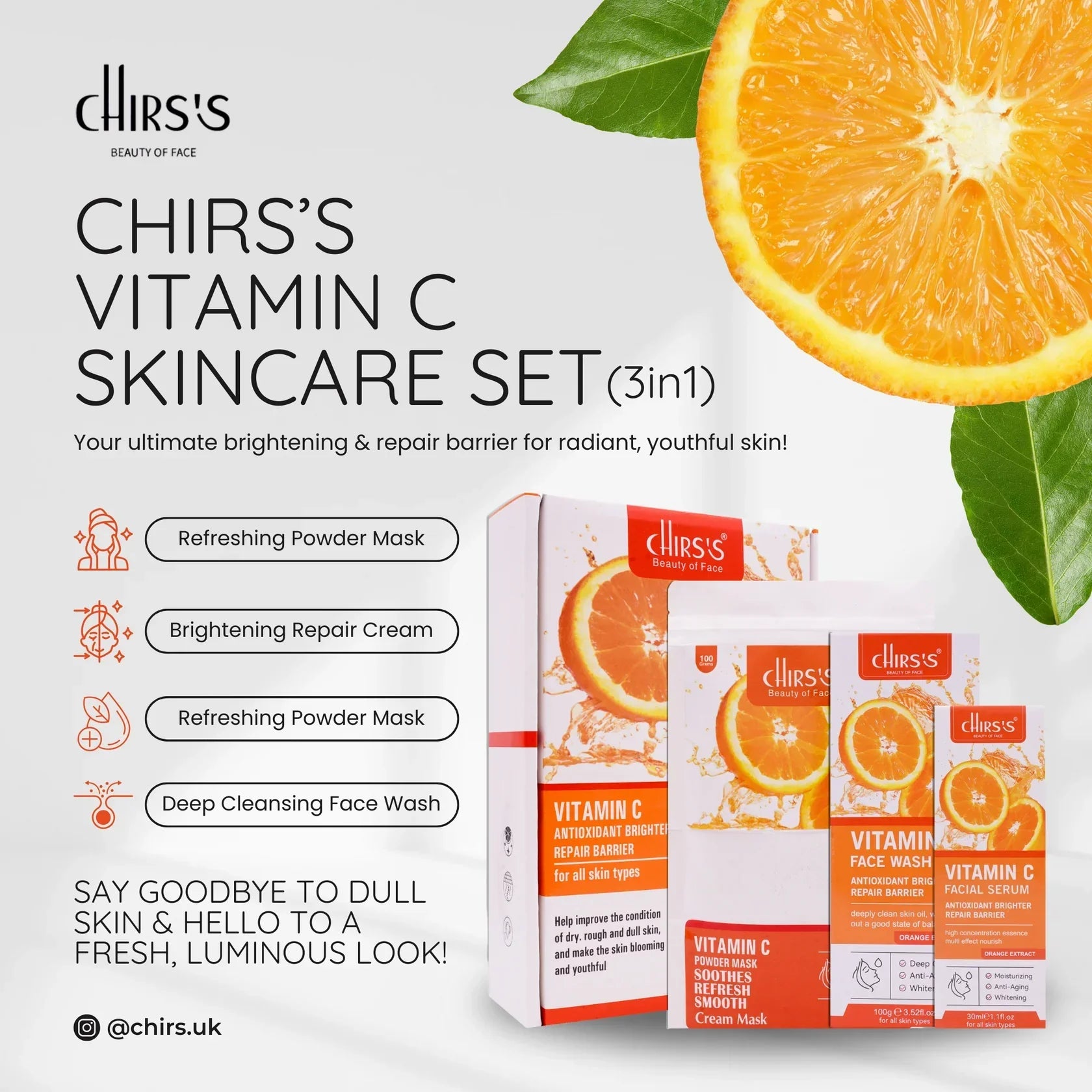 Chirs's Vitamin C Kit 3 In 1 | Best Price in Pakistan original skincare product Pakistan Main image