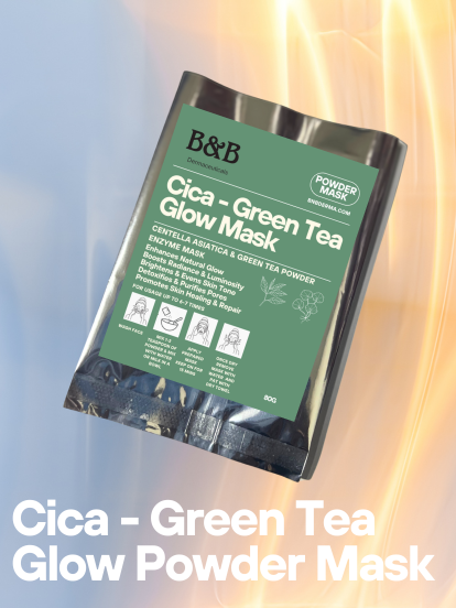 B&B Derma | Cica | Green Tea Glow Powder Mask | Best Price in Pakistan original skincare product Pakistan