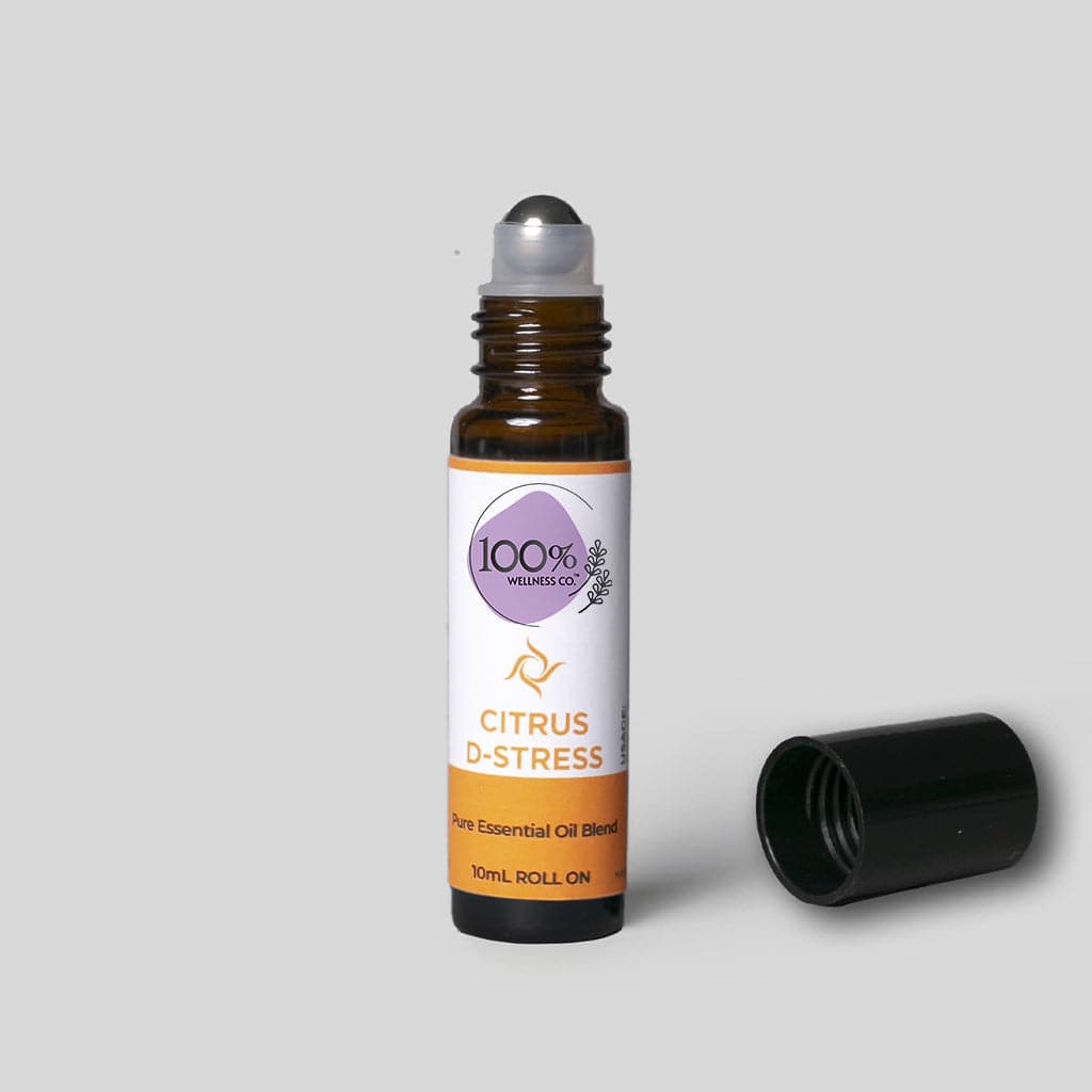 100% Wellness Co Citrus D-Stress Essential Oil Roll-on Blend | Best Price in Pakistan original skincare product Pakistan مرکزی تصویر