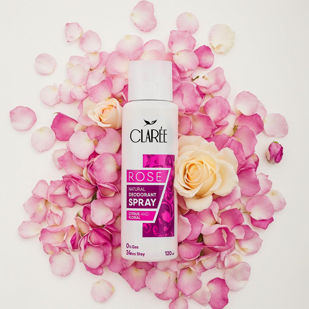 CLAREE Rose Natural Deodorant Spray | Citrus and Floral | Best Price in Pakistan original skincare product Pakistan