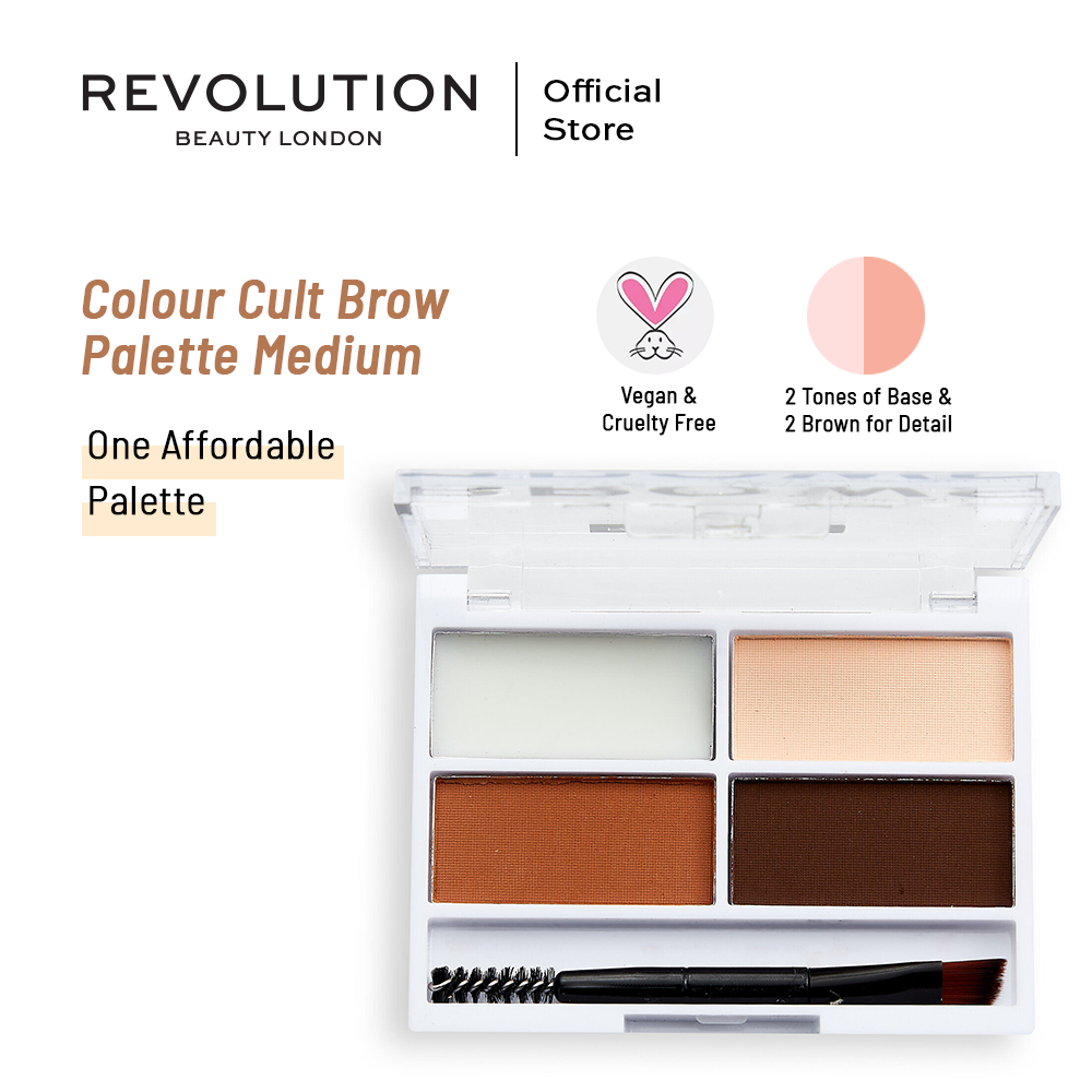 Relove By Revolution Colour Cult Brow Palette Medium | Best Price in Pakistan original skincare product Pakistan