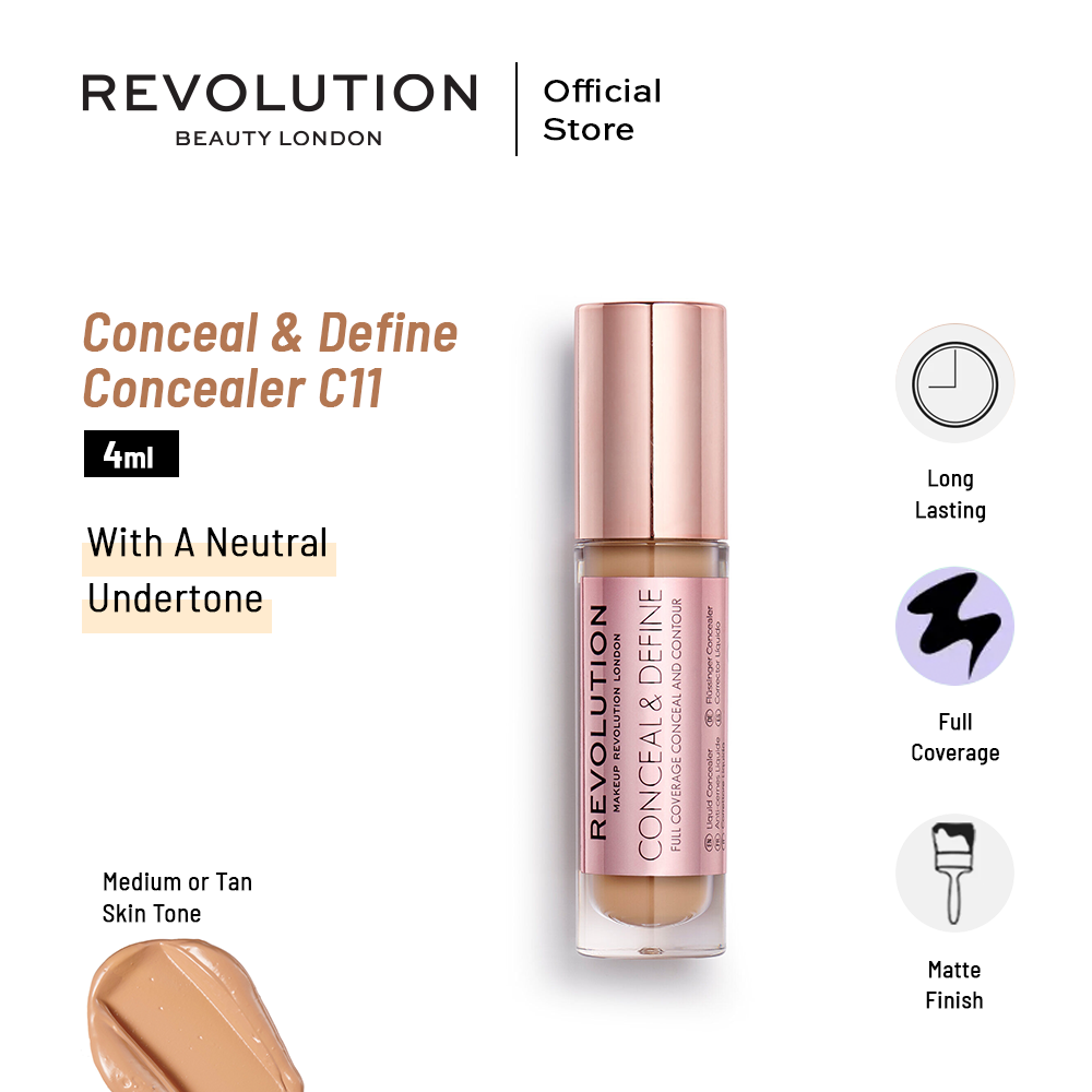 Makeup Revolution Conceal & Define Concealer C11 4ml | Best Price in Pakistan original skincare product Pakistan