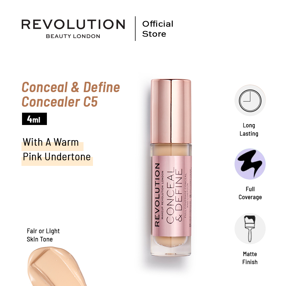 Makeup Revolution Conceal & Define Concealer C5 4ml | Best Price in Pakistan original skincare product Pakistan
