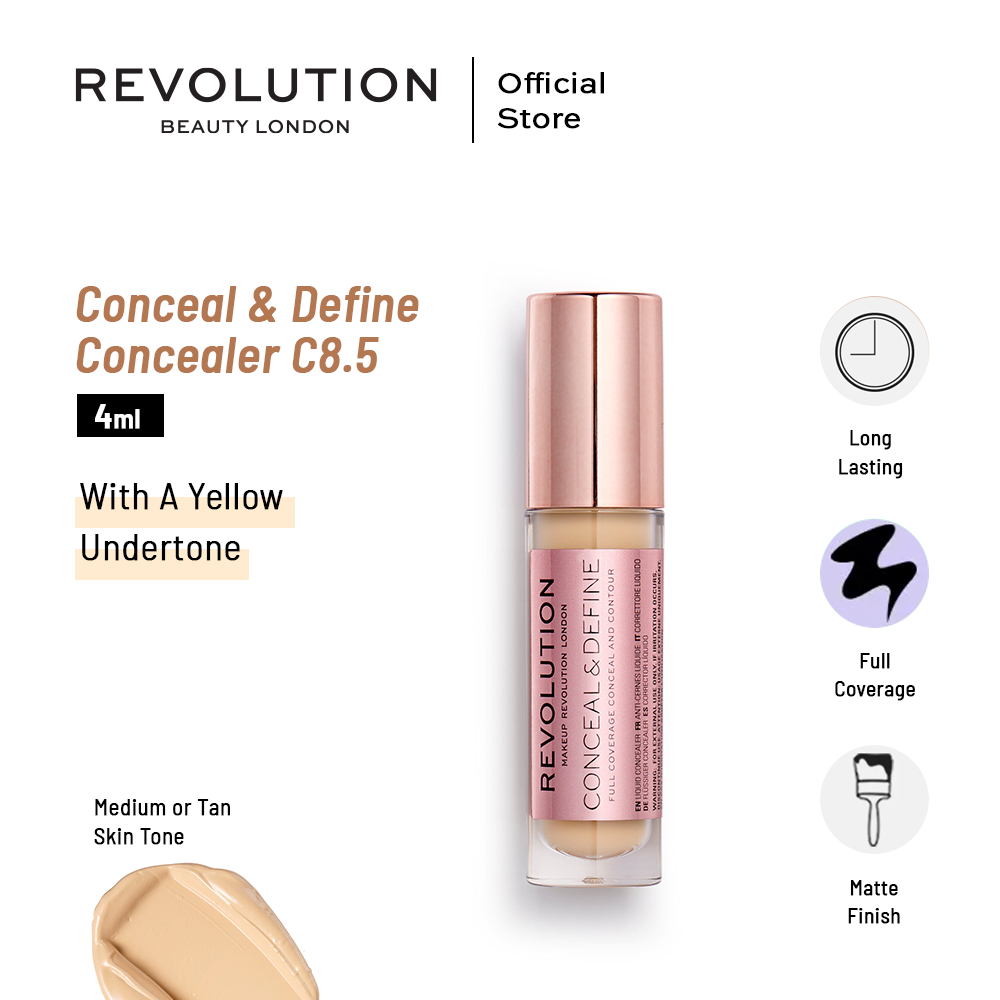 Makeup Revolution Conceal & Define Concealer C8.5 4ml | Best Price in Pakistan original skincare product Pakistan