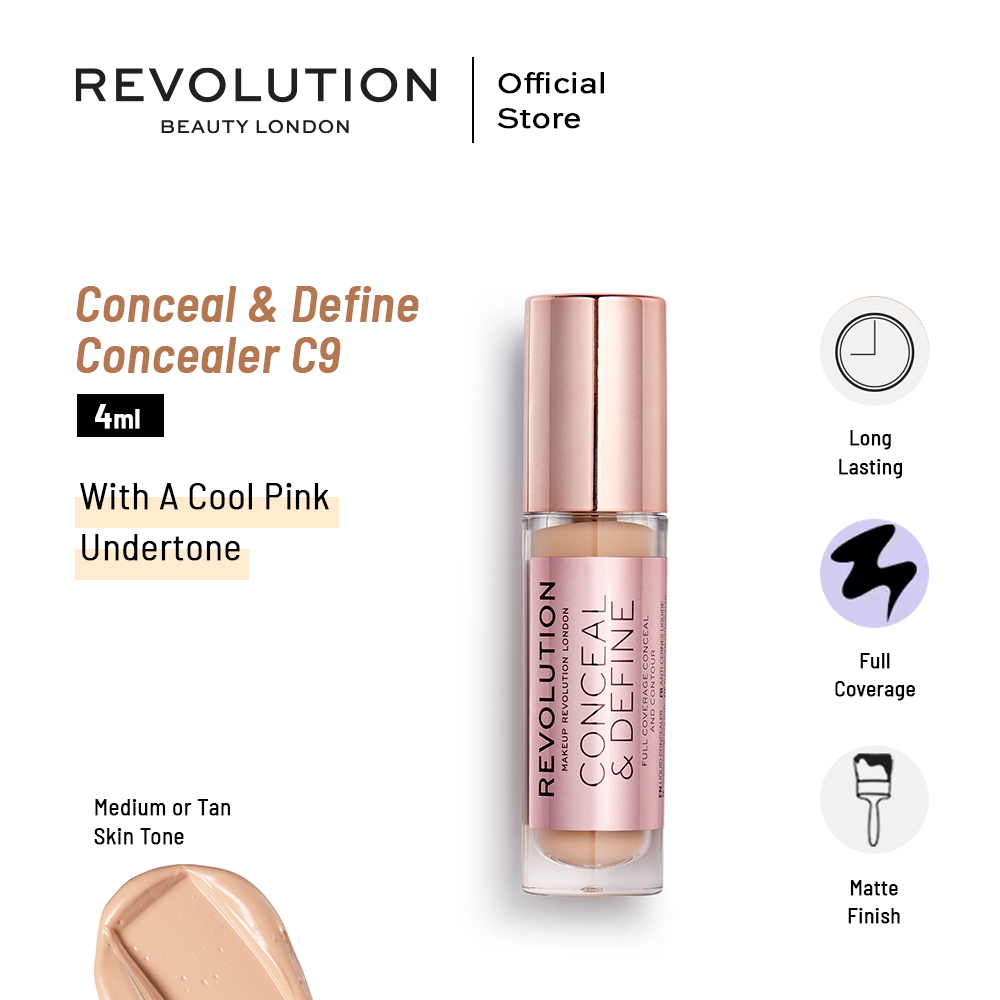 Makeup Revolution Conceal & Define Concealer C9 4ml | Best Price in Pakistan original skincare product Pakistan