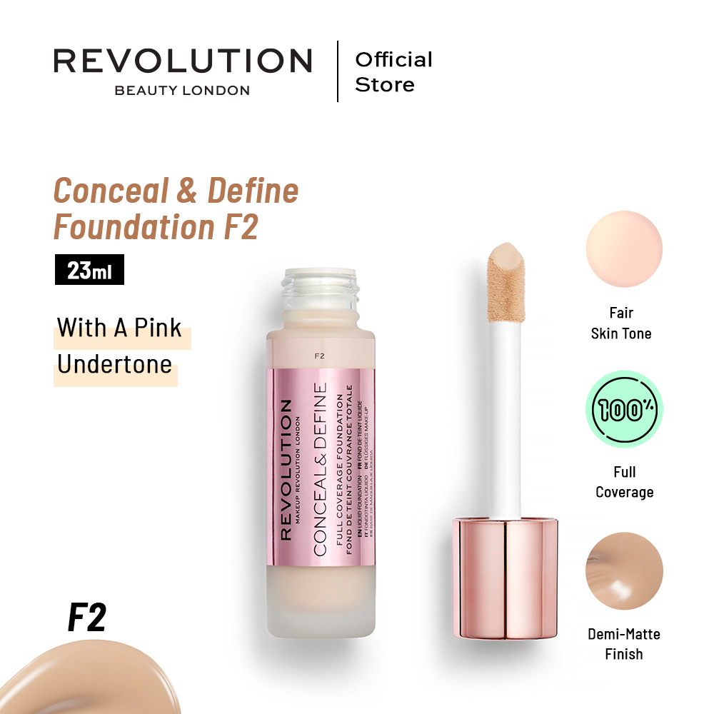 Makeup Revolution Conceal & Define Foundation F2 23 ml | Best Price in Pakistan original skincare product Pakistan