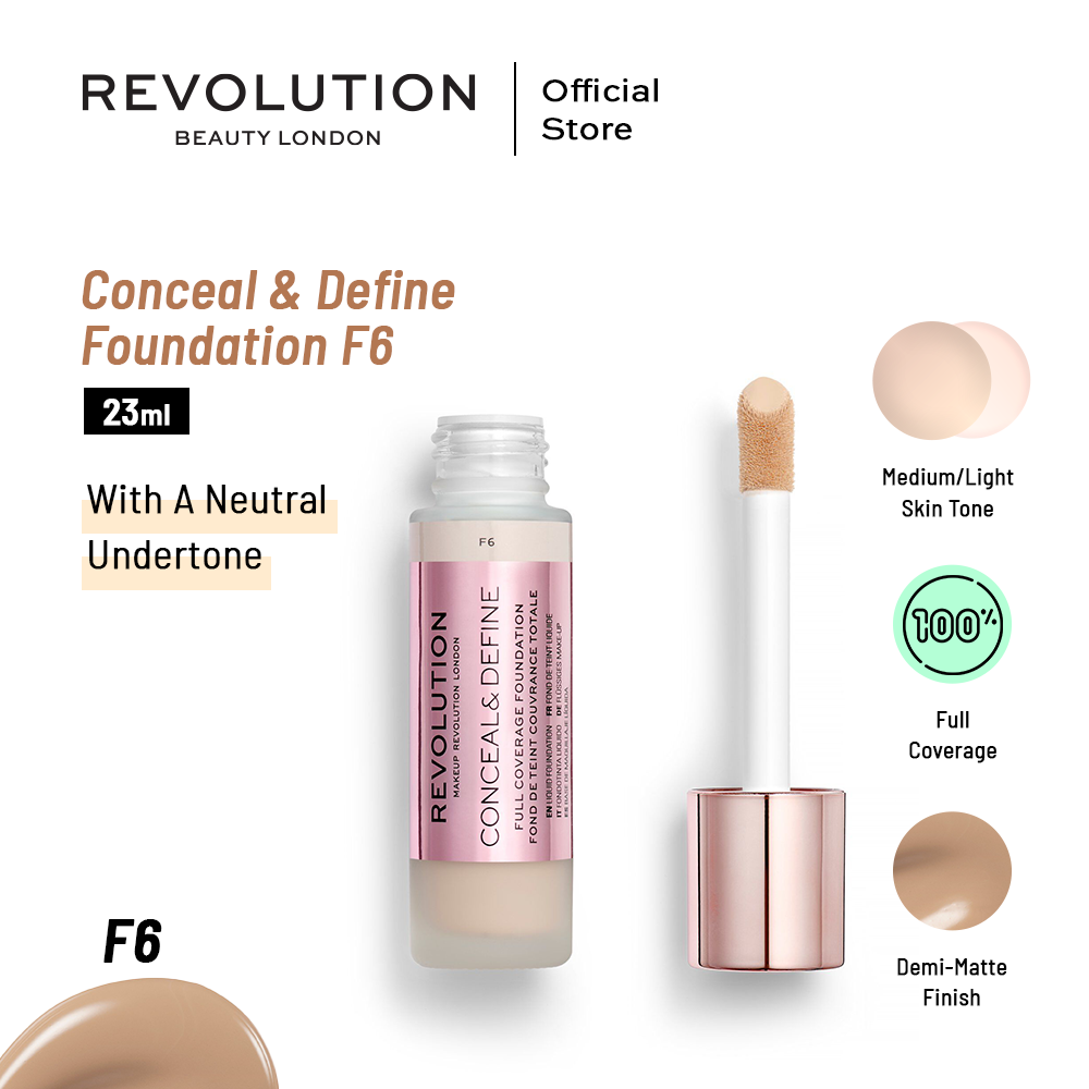 Makeup Revolution Conceal & Define Foundation F6 23 ml | Best Price in Pakistan original skincare product Pakistan