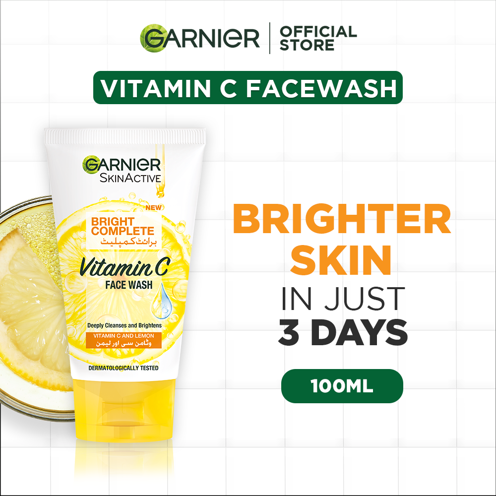 Garnier Skin Active Bright Complete Face Wash 100Ml | For Brighter Skin | Best Price in Pakistan original skincare product Pakistan Main image