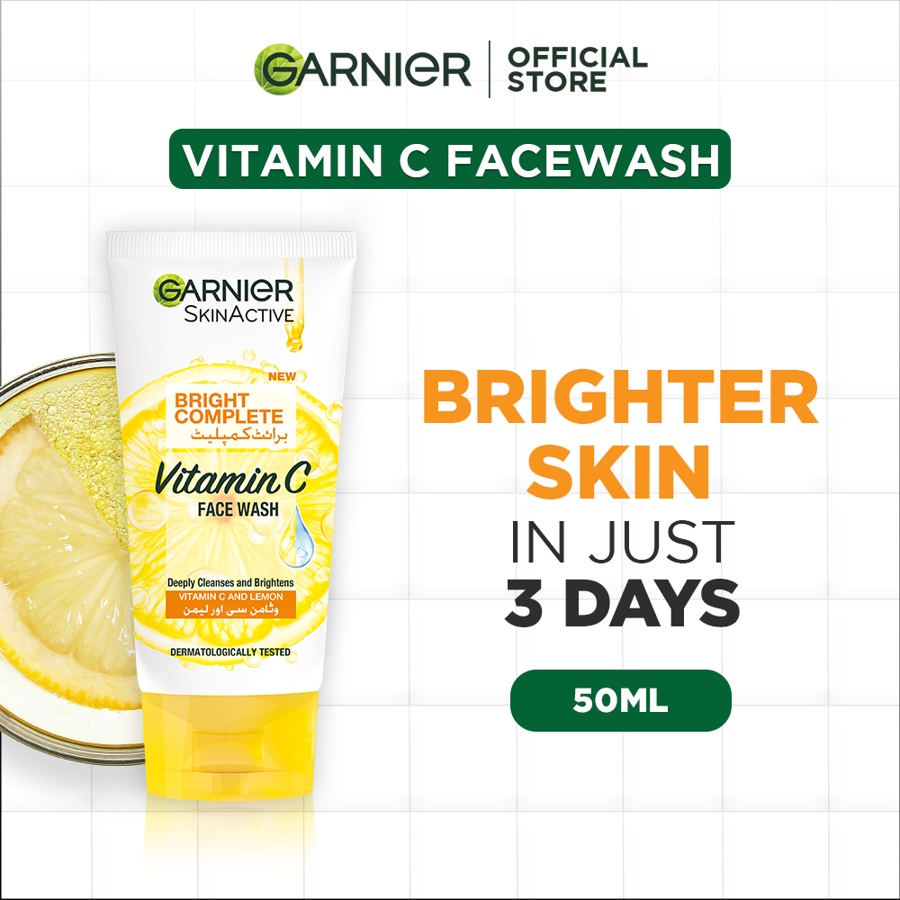 Garnier Skin Active Bright Complete Face Wash 50 Ml | For Brighter Skin | Best Price in Pakistan original skincare product Pakistan Main image