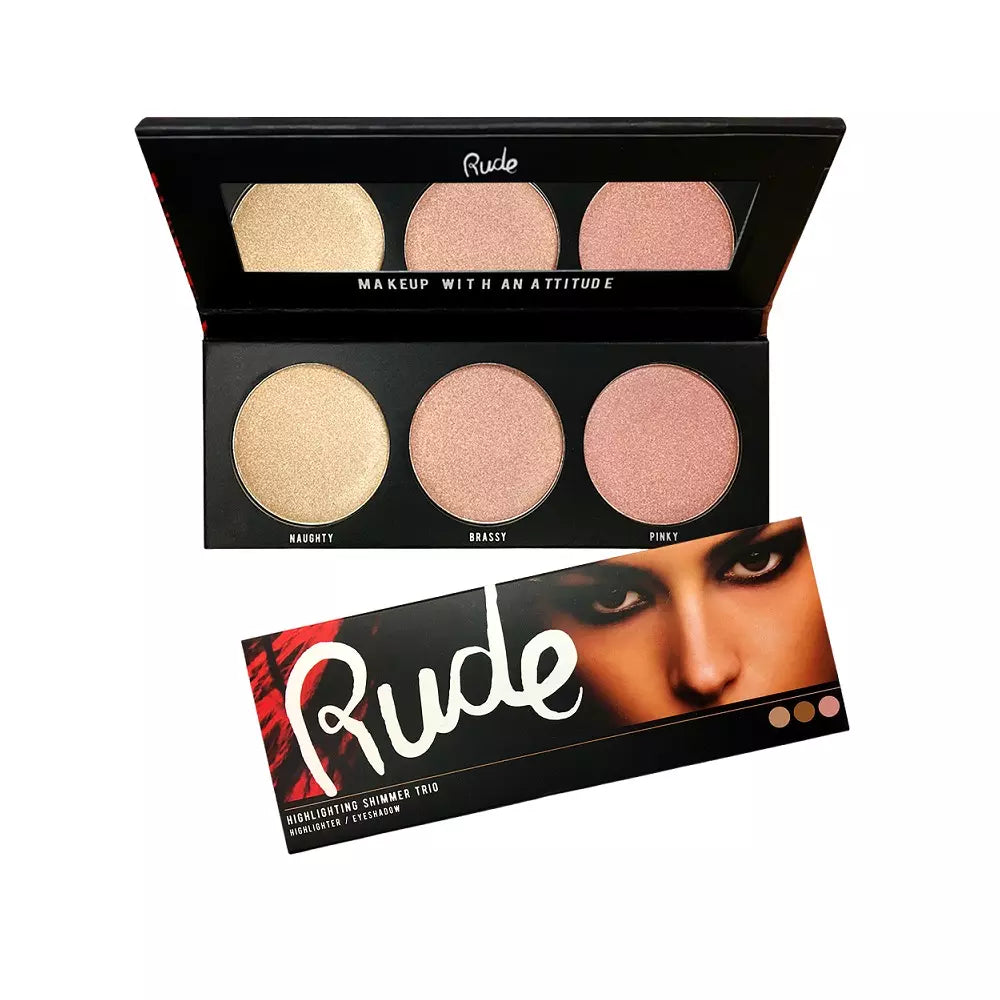 Rude Cosmetics | Cosmetics Highlighting Shimmer Trio | Best Price in Pakistan original skincare product Pakistan