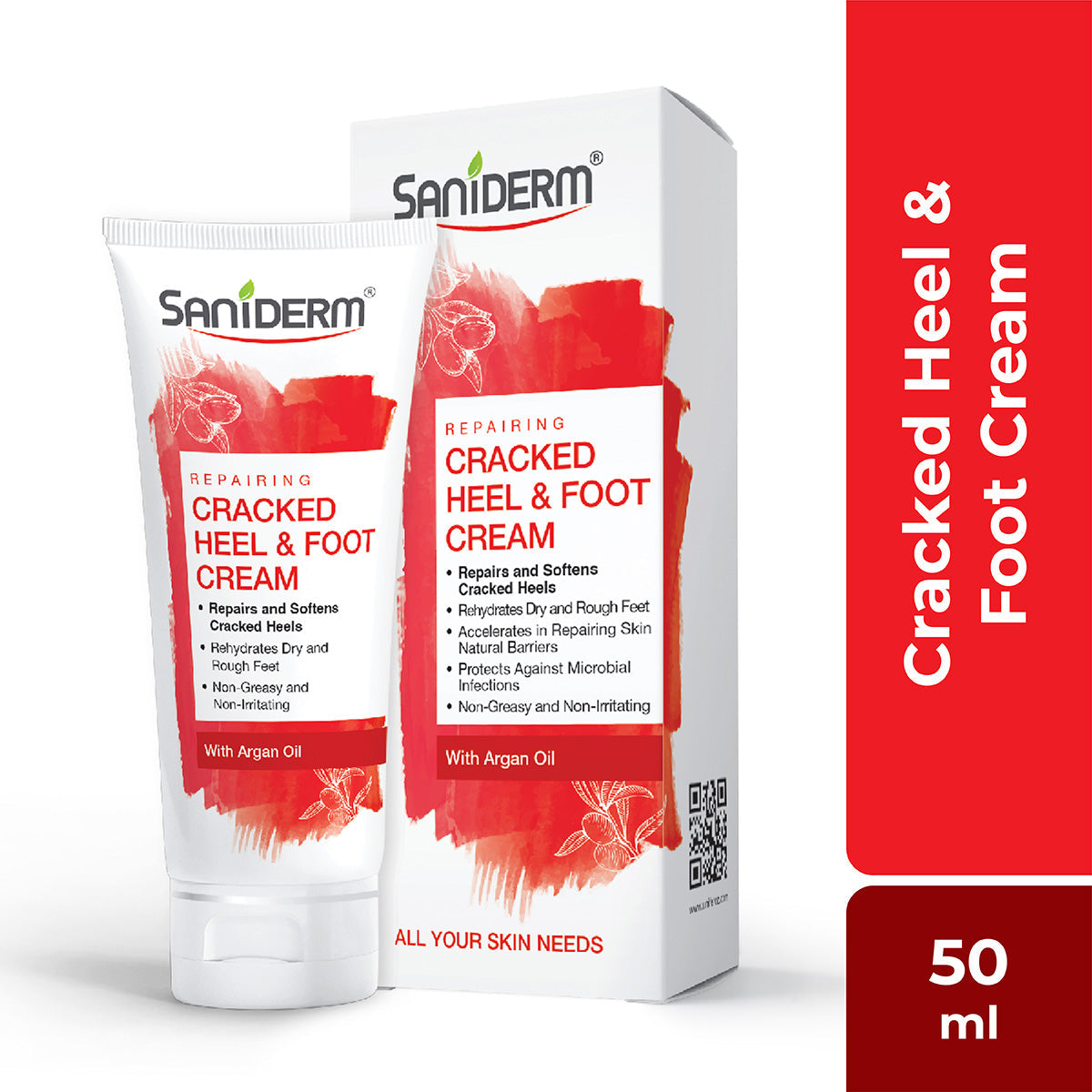 Saniderm Cracked Heel & Foot Cream With Argan Oil 50Ml | Best Price in Pakistan original skincare product Pakistan مرکزی تصویر