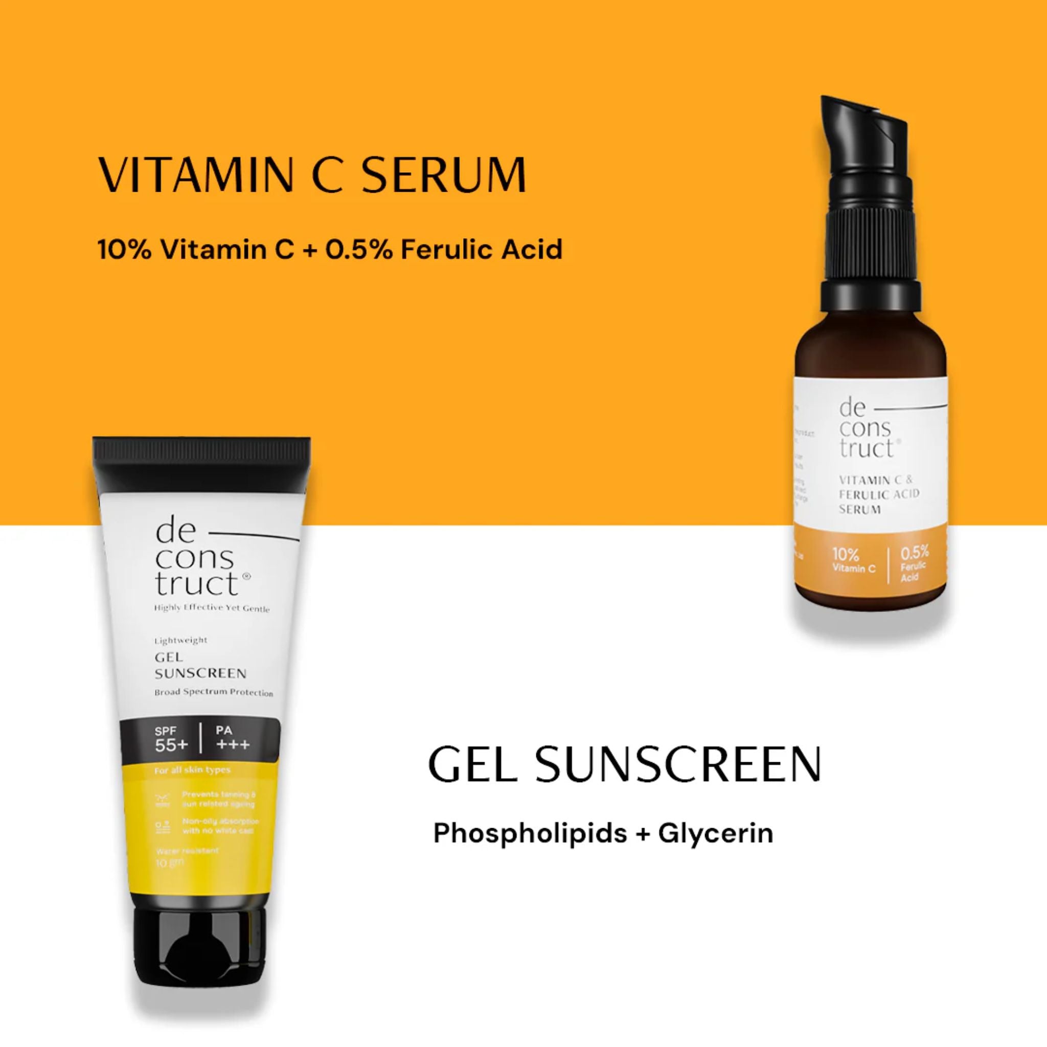 Bestseller Combo - Vitamin C Serum + Gel Sunscreen Main image