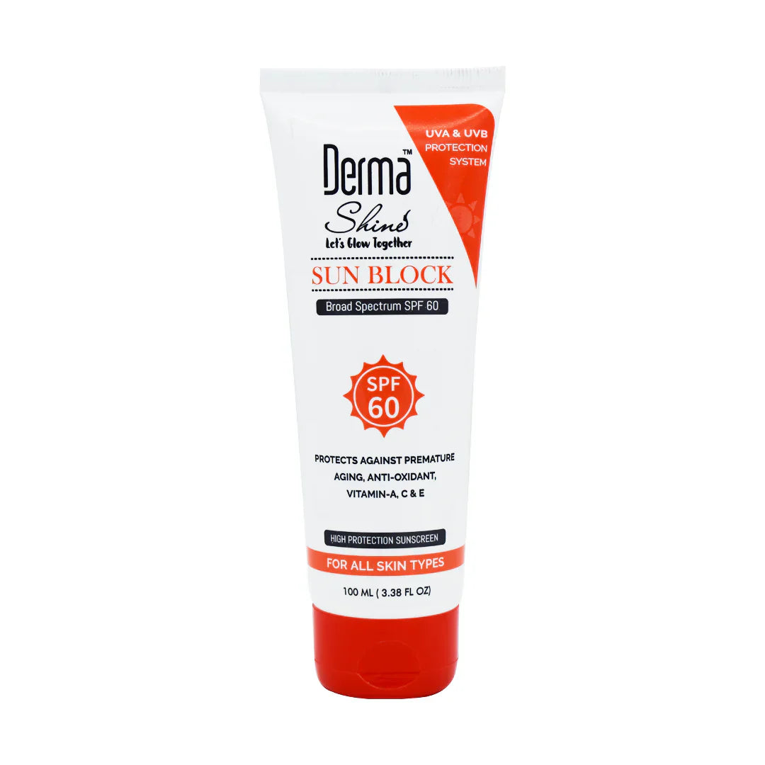 Derma Shine Sunblock SPF 60 100ml | Best Price in Pakistan original skincare product Pakistan