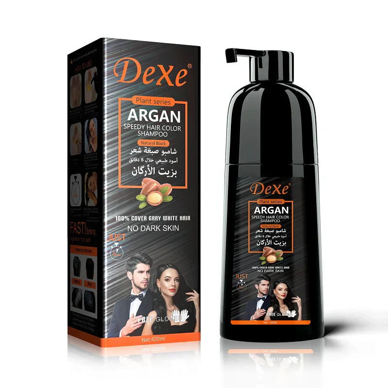 Dexe | Hair Color Shampoo Argan Speedy Natural Black 420Ml | Best Price in Pakistan original skincare product Pakistan