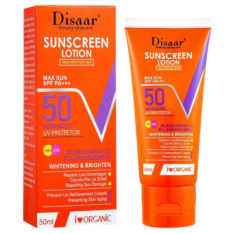 Disaar | Sunscreen Lotion Max Sun SPF50 Whitening & Brighten | 50ml | Best Price in Pakistan original skincare product Pakistan