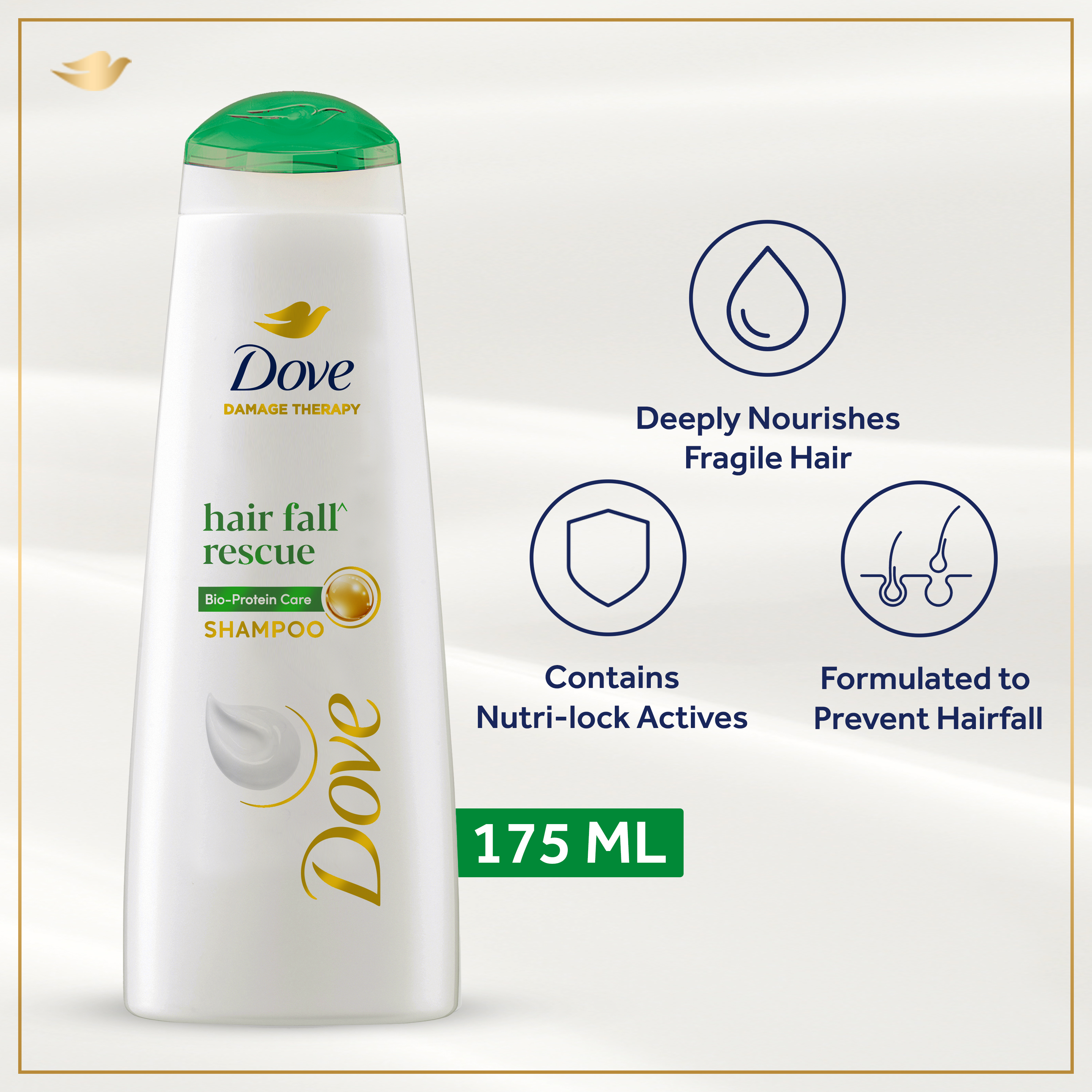 Dove | Hairfall Rescue Shampoo | 175ml | Best Price in Pakistan original skincare product Pakistan مرکزی تصویر