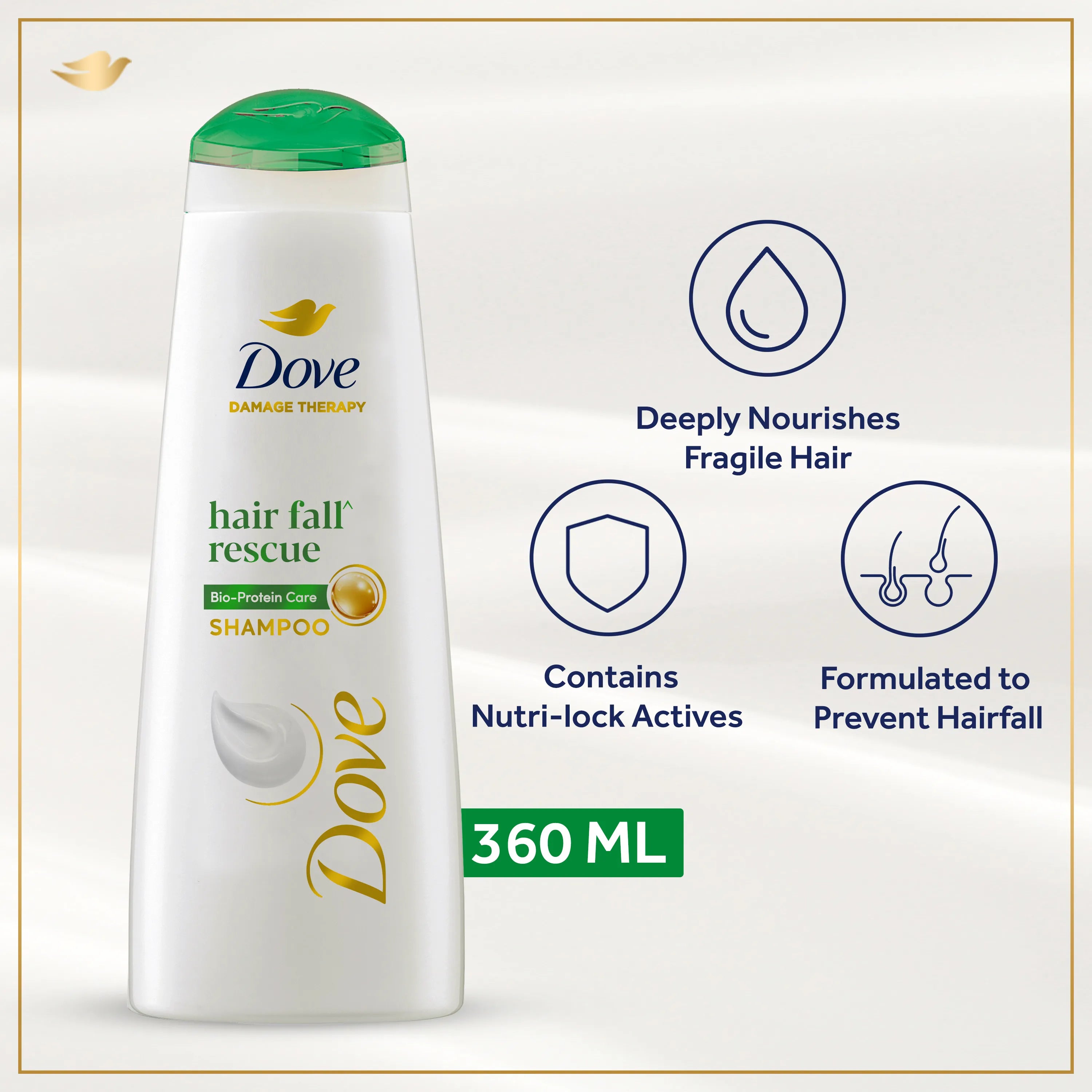 Dove Hair Fall Rescue Shampoo | 360 ml | Best Price in Pakistan original skincare product Pakistan مرکزی تصویر