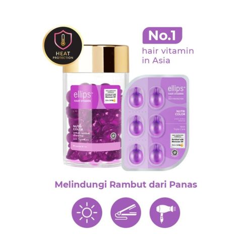 Ellips Hair Vitamin Capsule Nutri Color With Sunflower Oil 50'S (Purple) | Best Price in Pakistan original skincare product Pakistan Main image