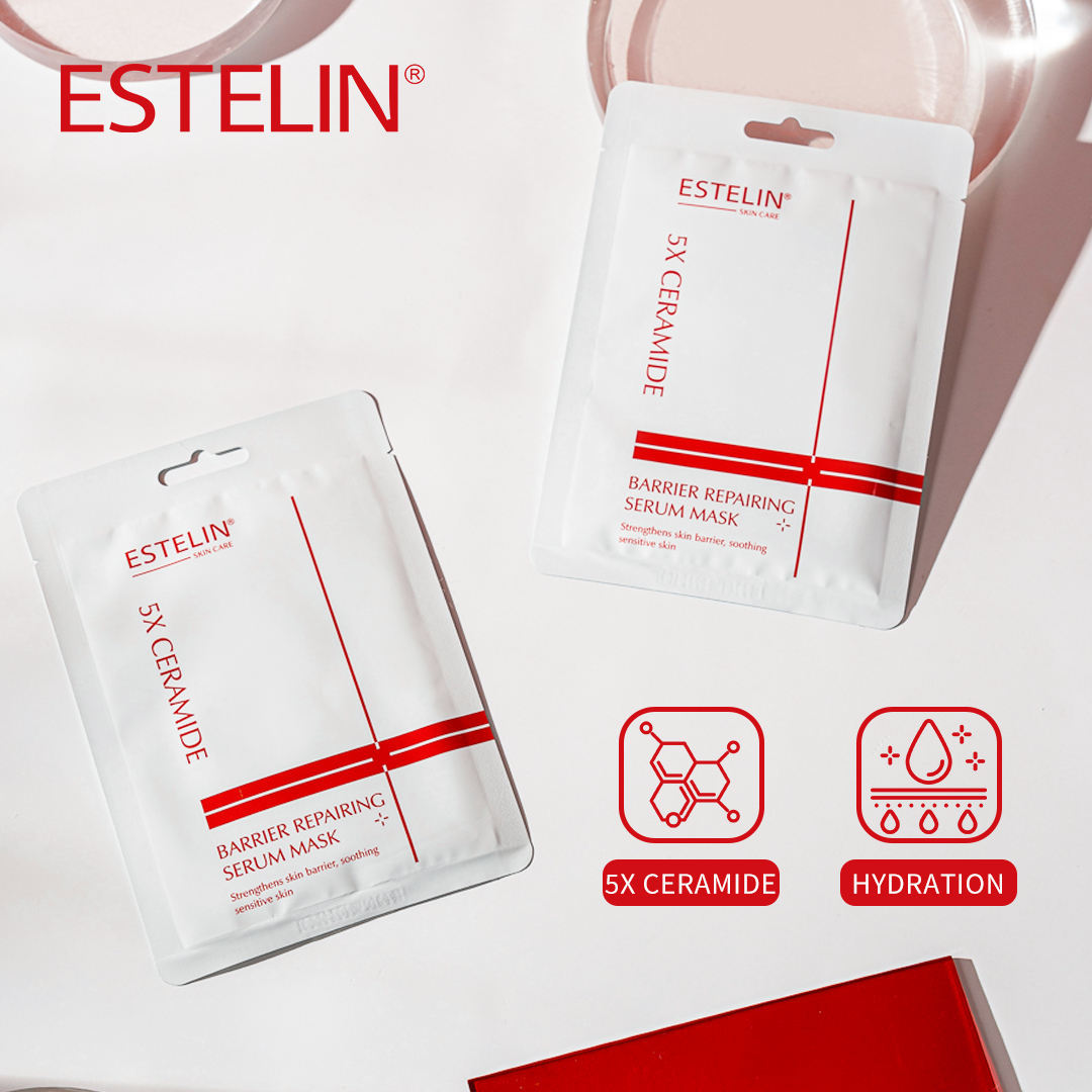 Estelin | 5X Ceramide Barrier Repairing Serum Mask 25g | Best Price in Pakistan original skincare product Pakistan