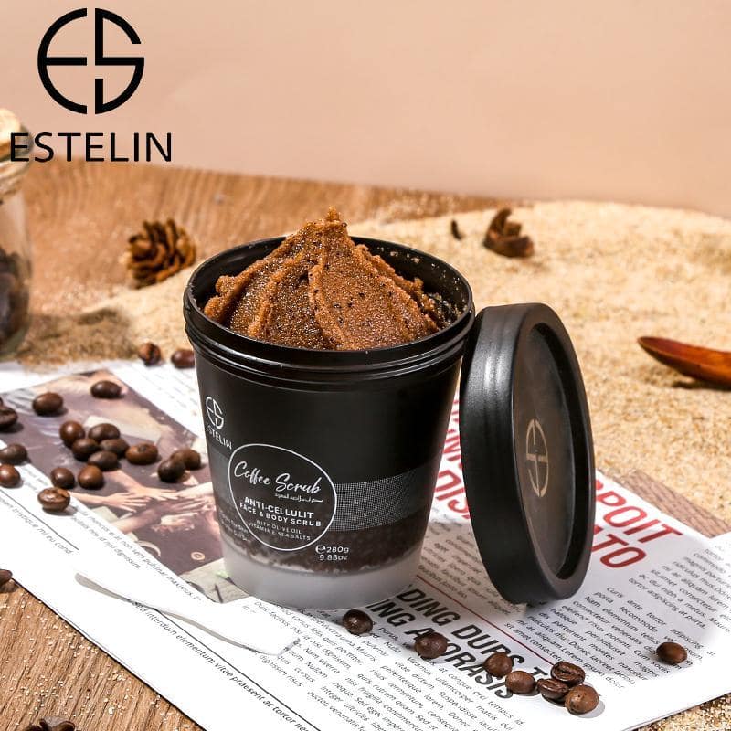 Estelin Coffe Face & Body Scrub 280G | Best Price in Pakistan original skincare product Pakistan