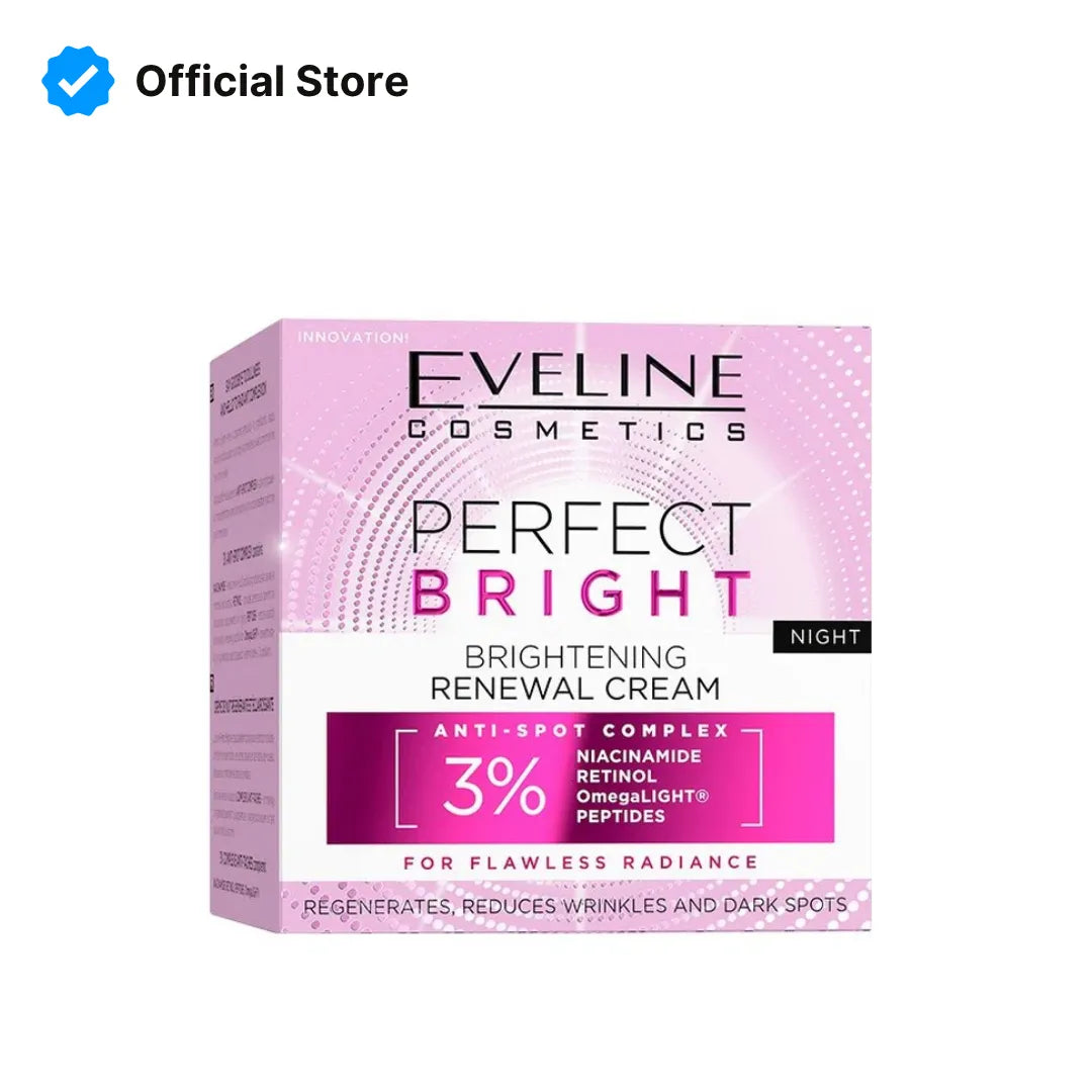 Eveline Perfect Bright Brightening 3% Renewal Night Cream | 50ml | Best Price in Pakistan original skincare product Pakistan Main image