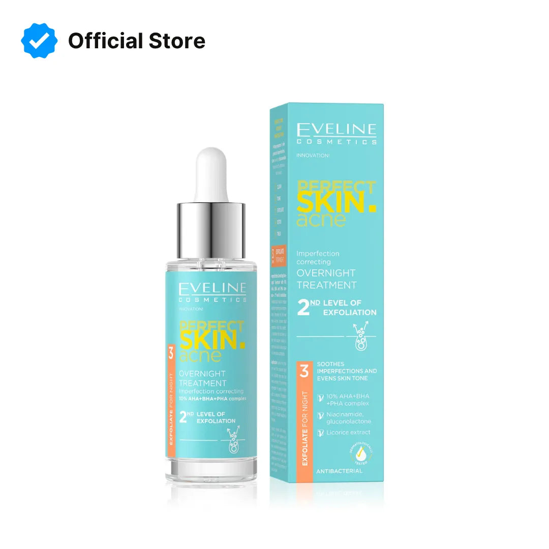 Eveline Perfect Skin Acne Overnight Treatment | 2nd Level of Exfoliation | Best Price in Pakistan original skincare product Pakistan