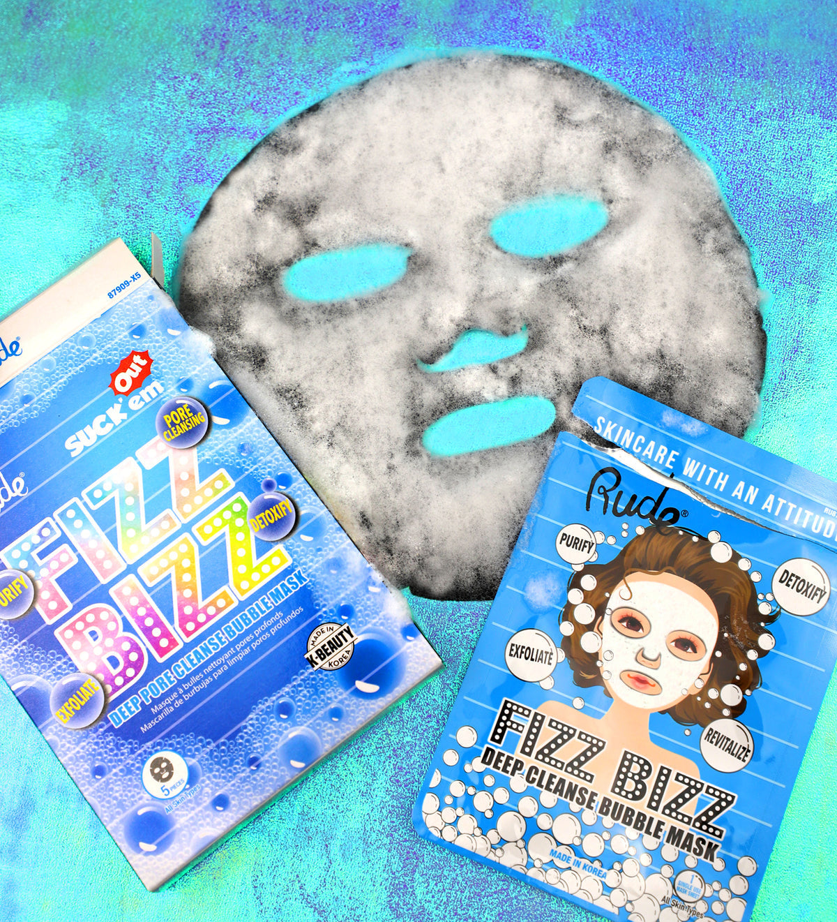 Rude Cosmetics | Fizz Bizz Cleanse Bubble Single Mask | Best Price in Pakistan original skincare product Pakistan Main image
