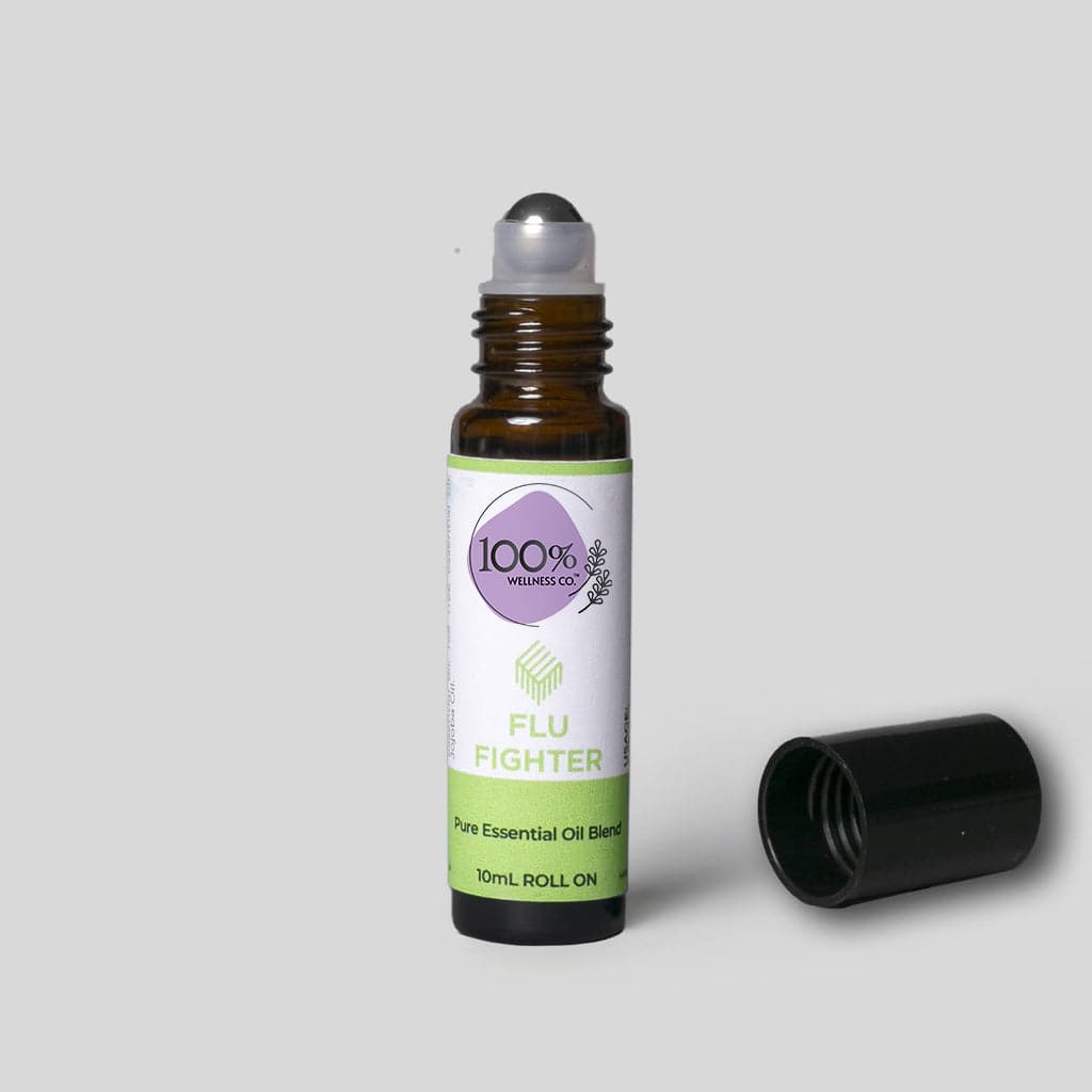 100% Wellness Co Flu Fighter  Essential Oil Roll-on Blend | Best Price in Pakistan original skincare product Pakistan مرکزی تصویر