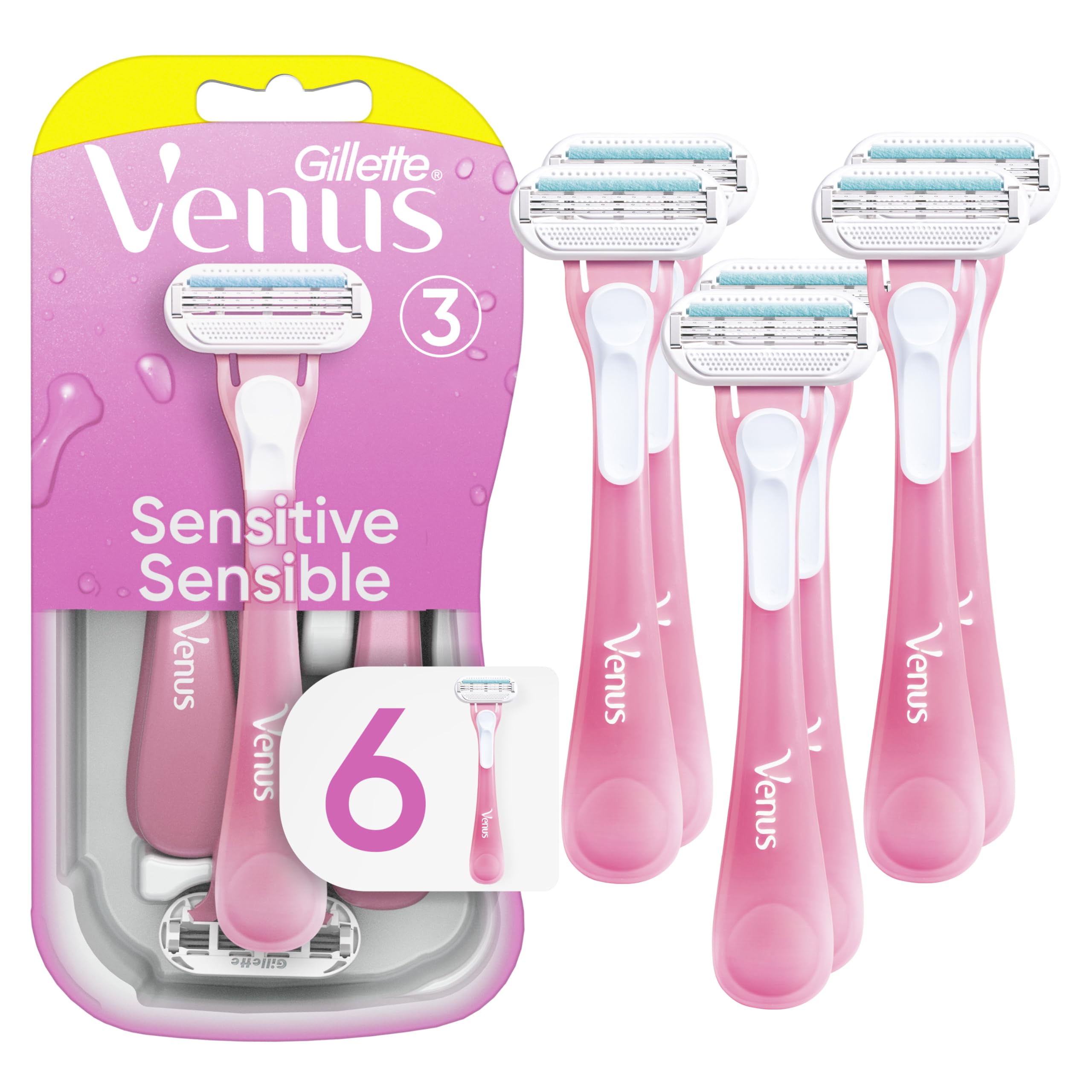 Gillette Venus Sensitive Razor 6'S | Best Price in Pakistan original skincare product Pakistan