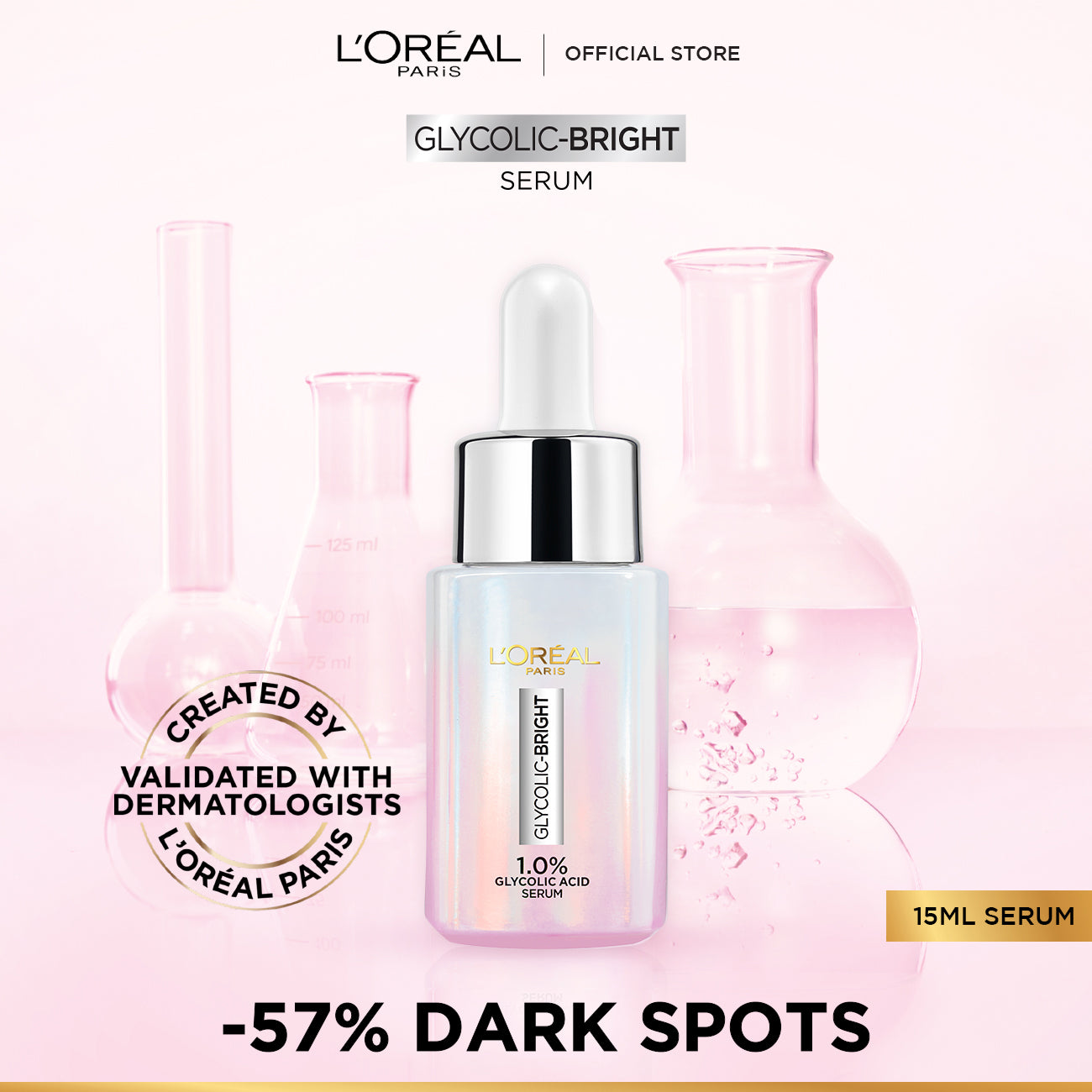 L'Oreal Paris Glycolic Bright Instant Glowing Face Serum | Best Price in Pakistan original skincare product Pakistan Main image