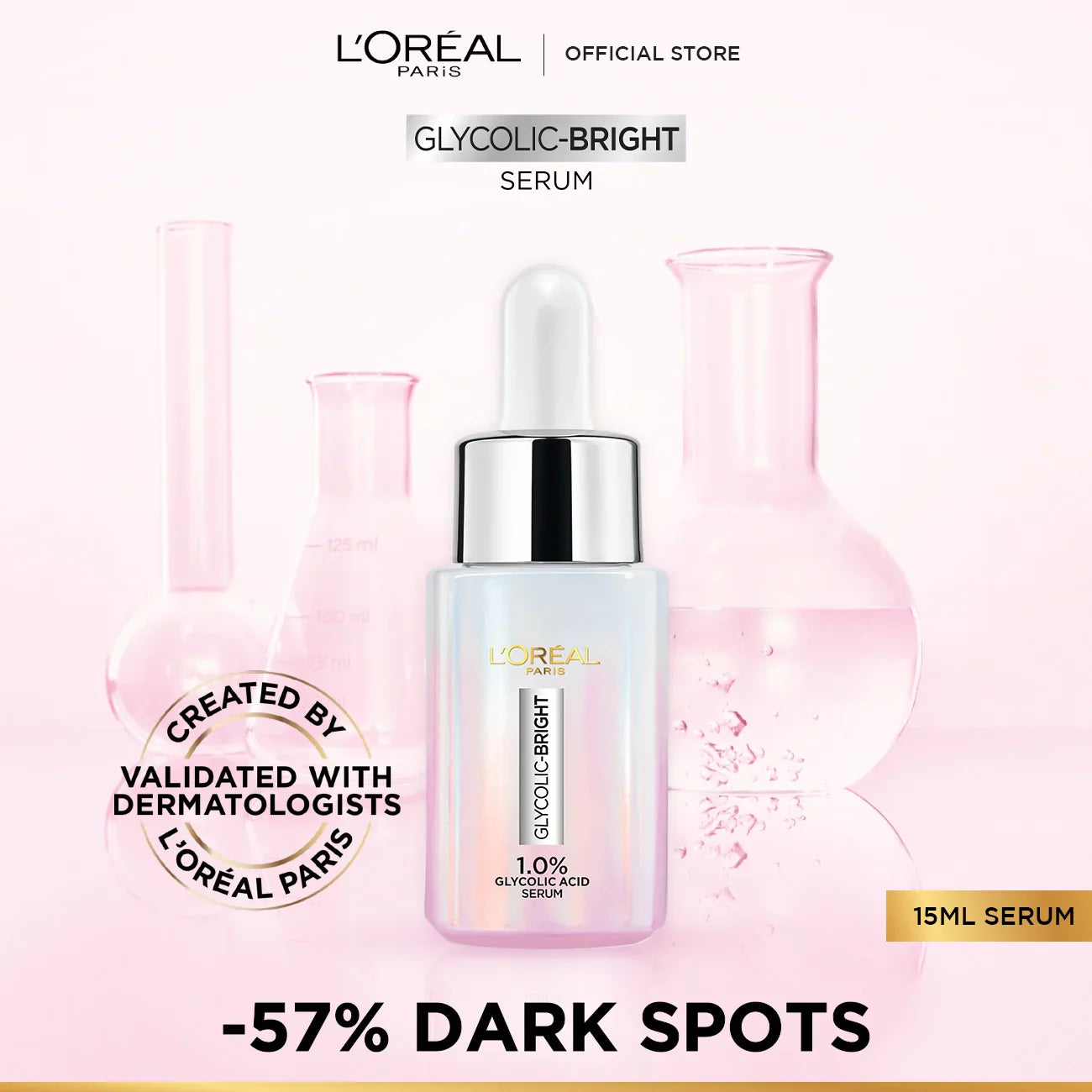 Loreal Paris Glycolic Bright Instant Glowing Face Serum 15ml | Best Price in Pakistan original skincare product Pakistan