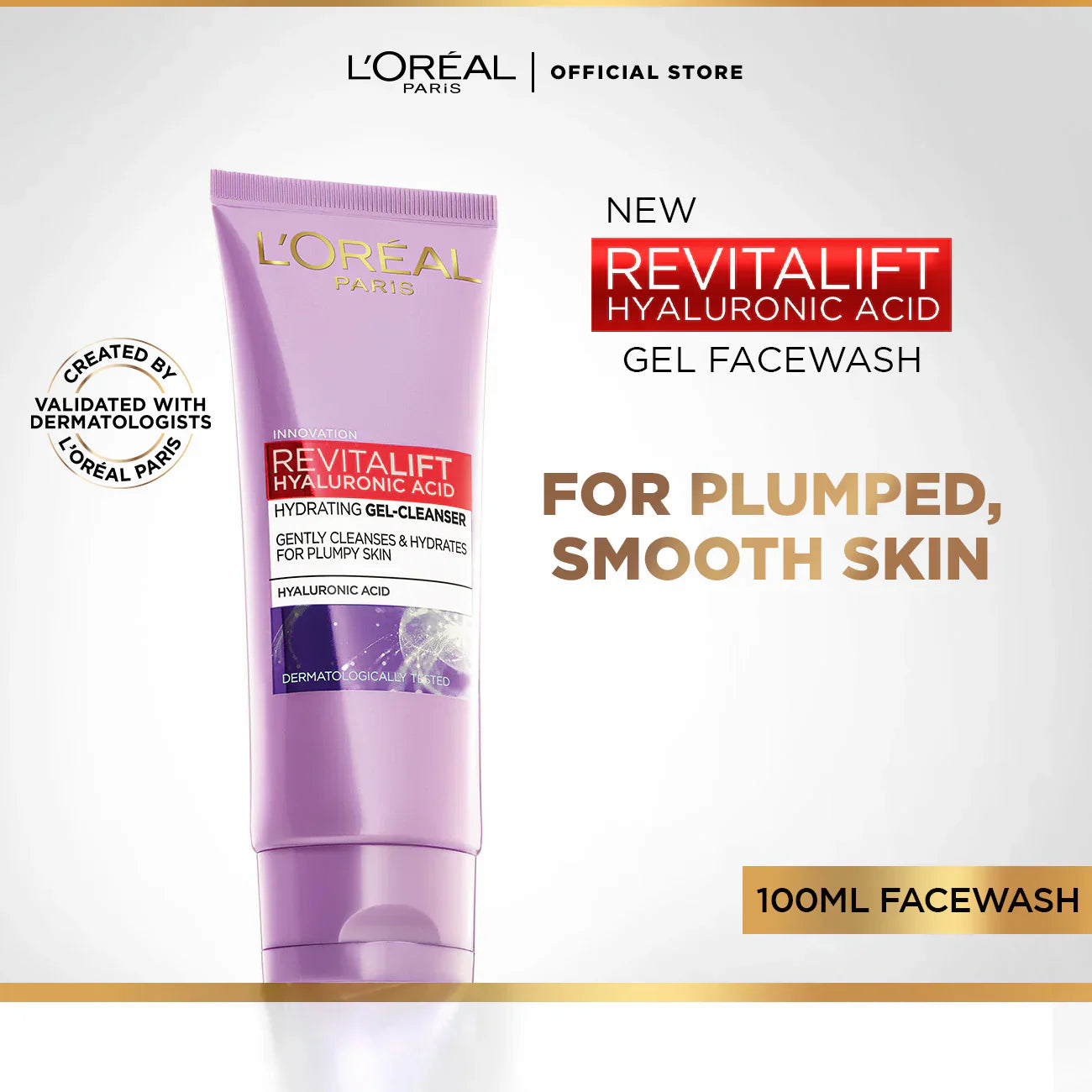 Loreal Paris | Revitalift Hyaluronic Acid Hydrating Gel Facewash 100ml | Best Price in Pakistan original skincare product Pakistan