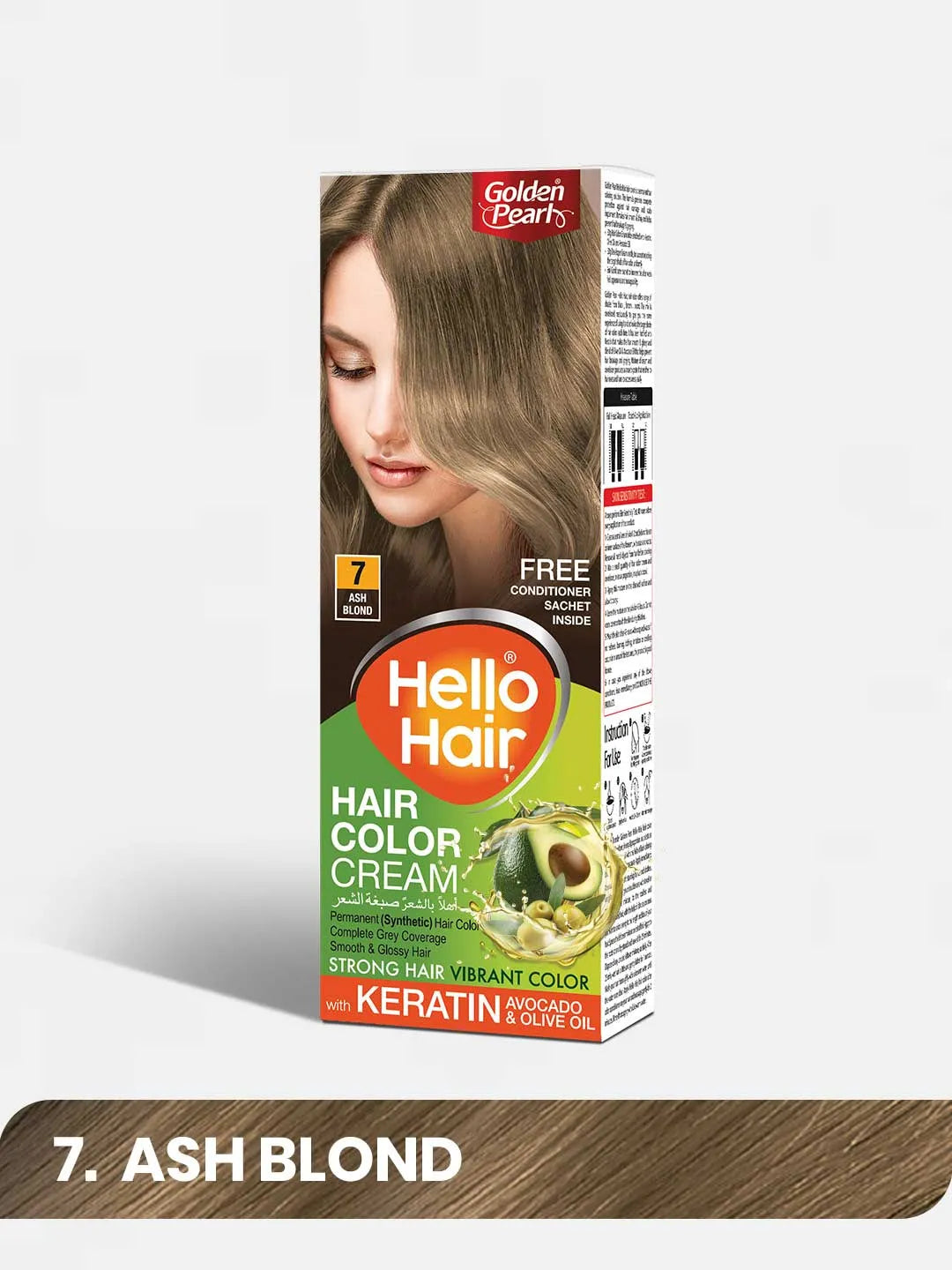 Golden Pearl Hello Hair | Hair Color Ash Blond 7 | Best Price in Pakistan original skincare product Pakistan Main image
