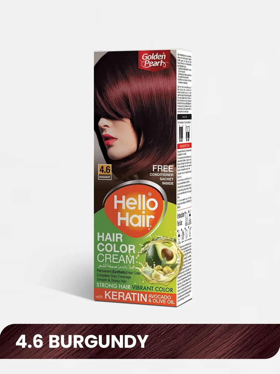 Golden Pearl Hello Hair | Hair Color Burgundy 4.6 | Best Price in Pakistan original skincare product Pakistan