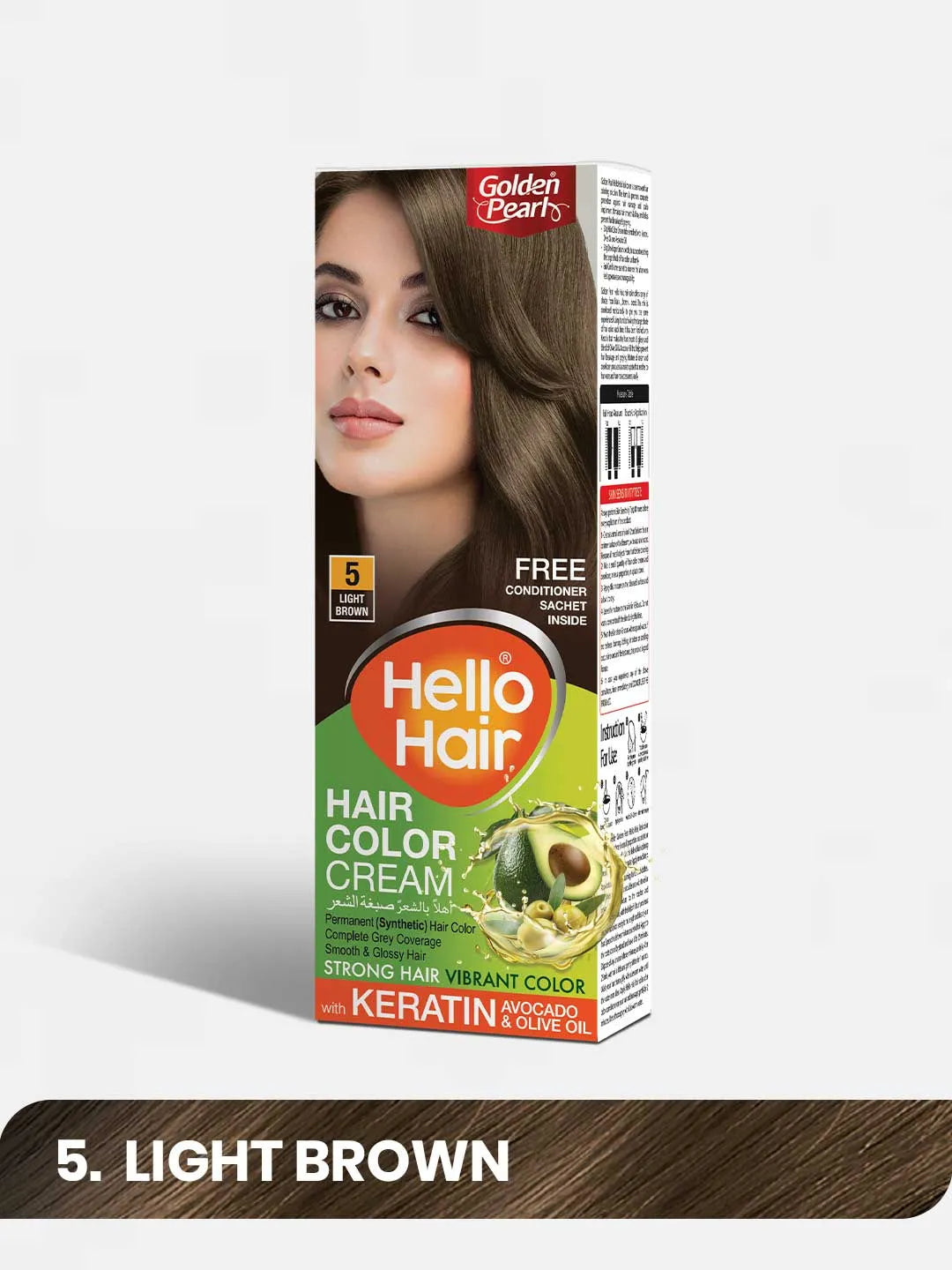 Golden Pearl Hello Hair | Hair Color Light Brown 5 | Best Price in Pakistan original skincare product Pakistan Main image