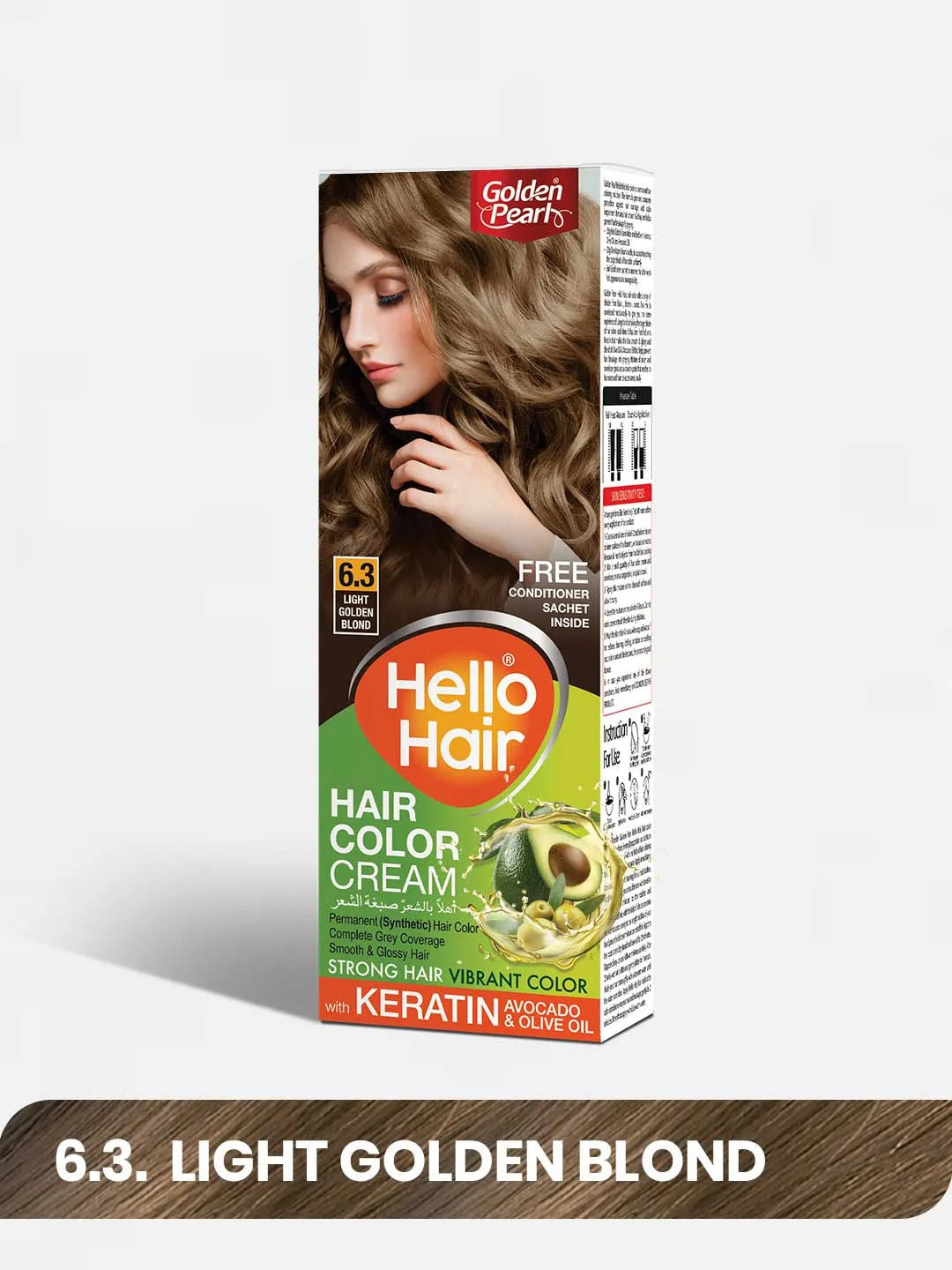 Golden Pearl Hello Hair | Hair Color Light Golden Blond 6.3 | Best Price in Pakistan original skincare product Pakistan