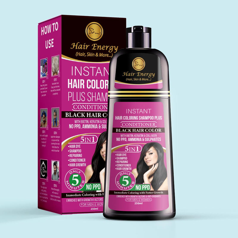 Hair Energy 100 Organic Aloevera GelInstant Hair Coloring Shampoo+Conditioner (Black) | Best Price in Pakistan original skincare product Pakistan