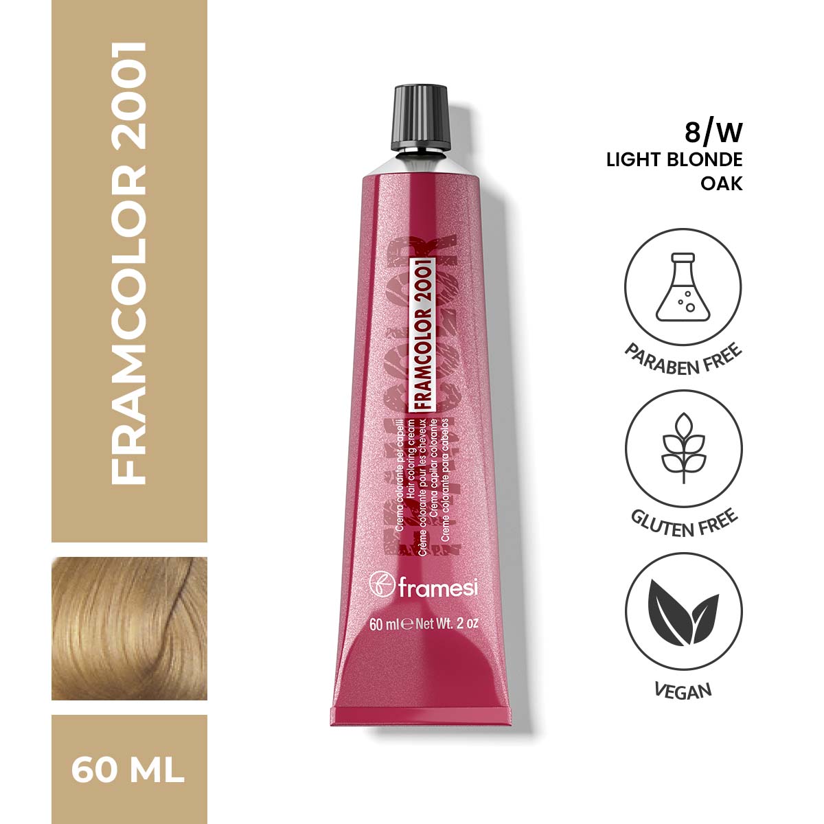 Framesi | FramColor 2001 | 8/W Light Blonde | Oak | Best Price in Pakistan original skincare product Pakistan