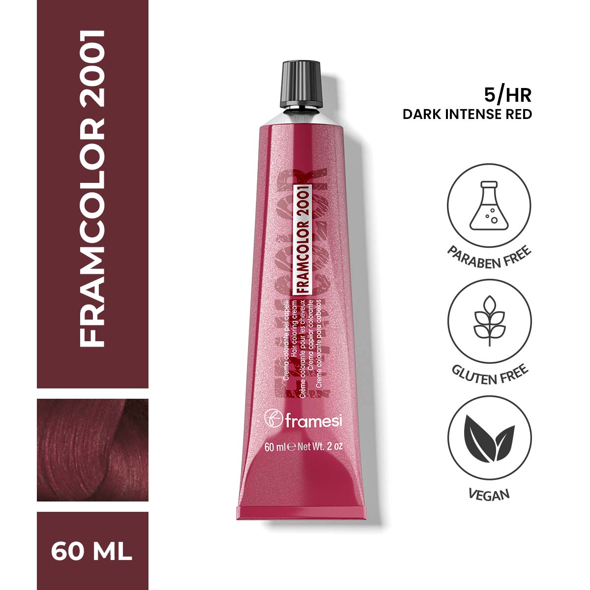 Framesi | FramColor 2001 | 5/HR Dark Intense Red | Best Price in Pakistan original skincare product Pakistan