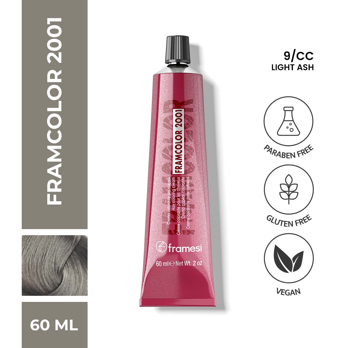 Framesi | FramColor 2001 | 9/CC Light Ash | Best Price in Pakistan original skincare product Pakistan مرکزی تصویر