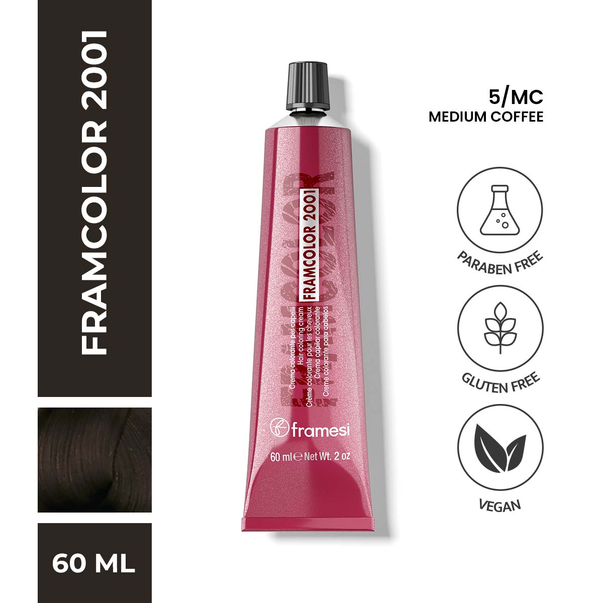 Framesi | FramColor 2001 | 5/MC Medium Coffee | Best Price in Pakistan original skincare product Pakistan مرکزی تصویر