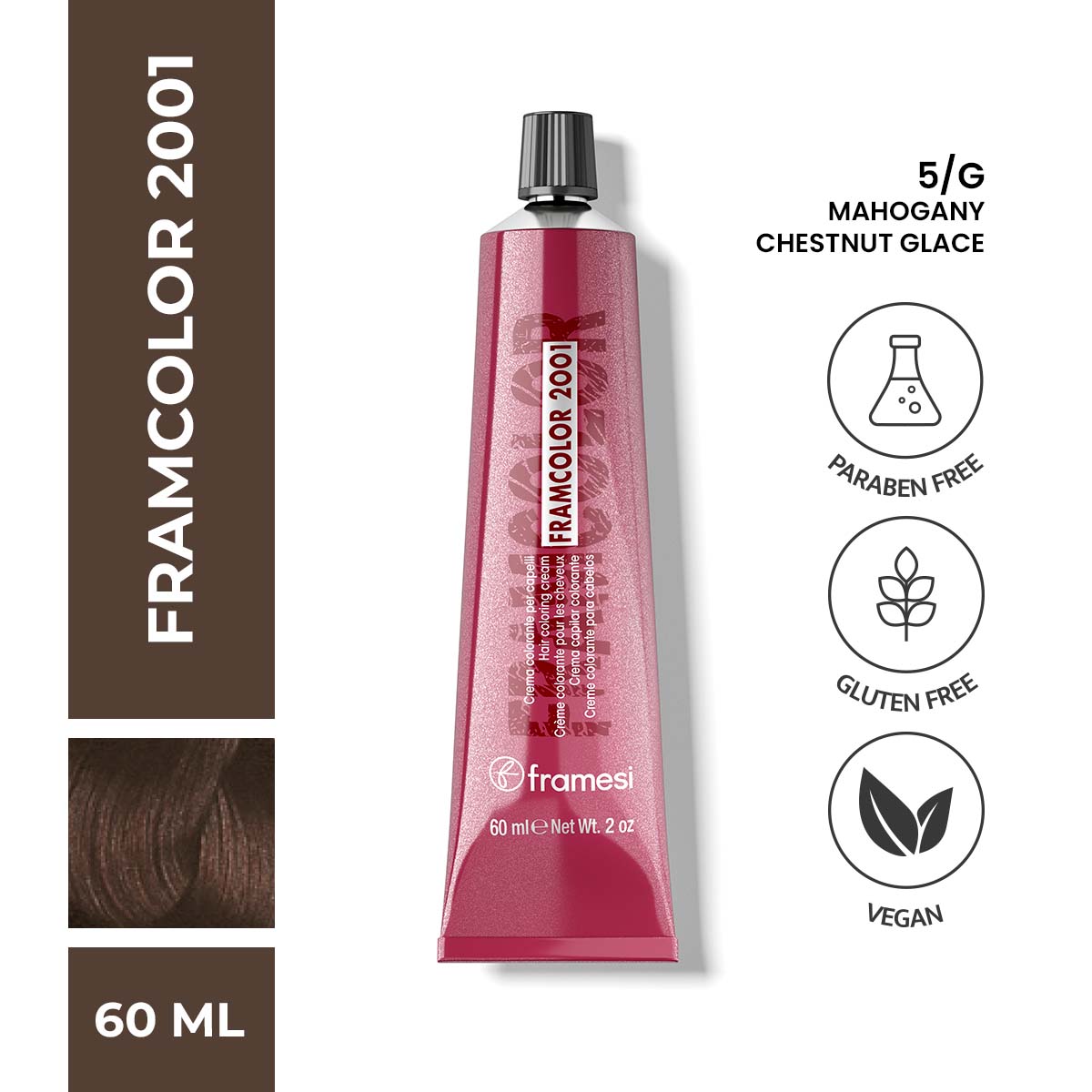 Framesi | FramColor 2001 | 5/G Mahogany-Chestnut Glace | Best Price in Pakistan original skincare product Pakistan مرکزی تصویر