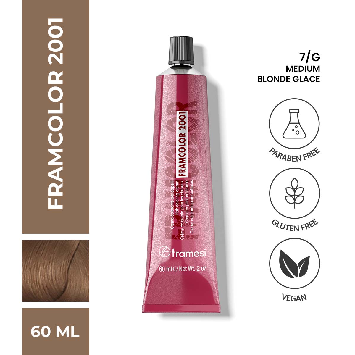 Framesi | FramColor 2001 | 7/G  Medium Blonde Glace | Best Price in Pakistan original skincare product Pakistan